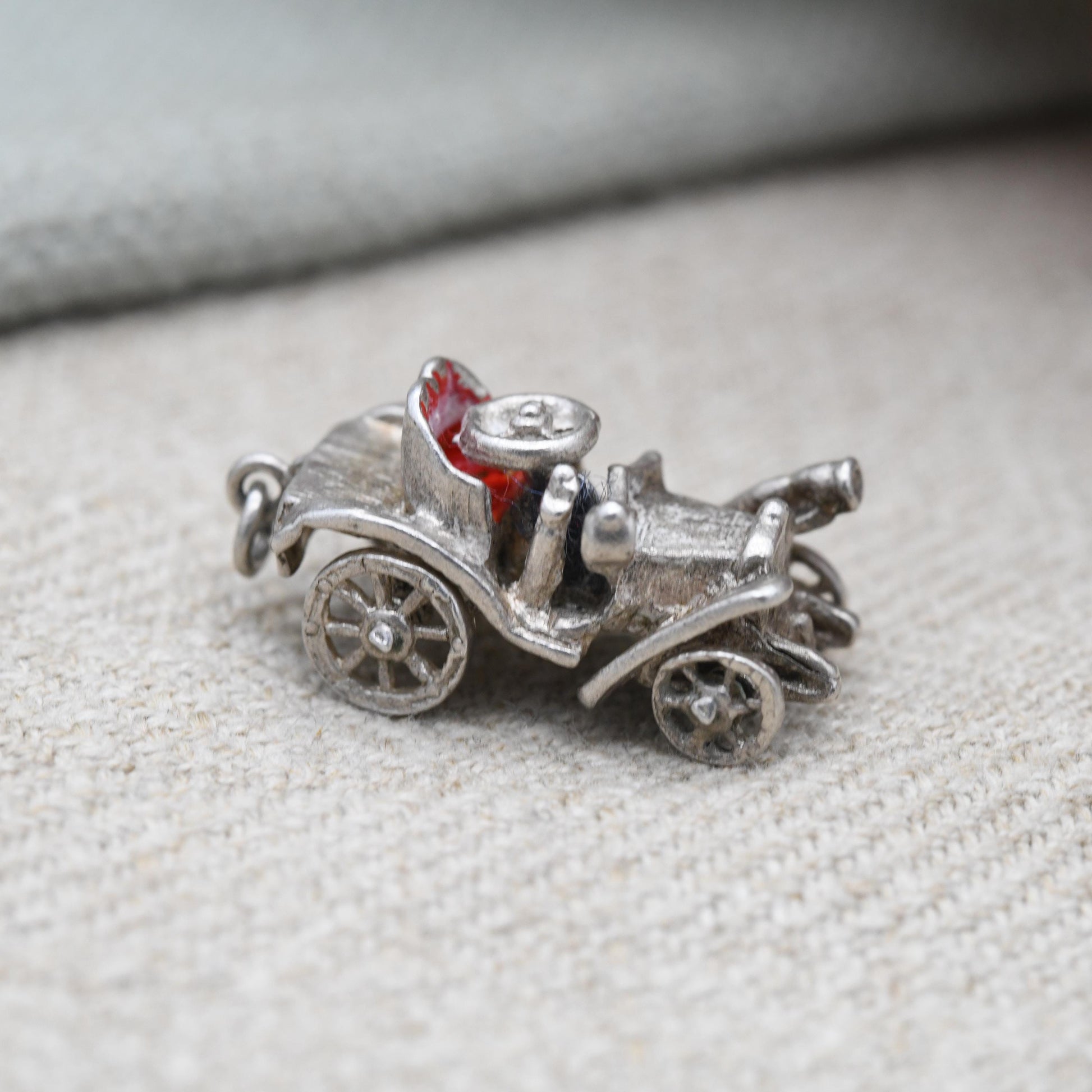 Vintage Sterling Silver Mini Car Charm Pendant - Vintage Car | Souvenir Gift for Charm Bracelet