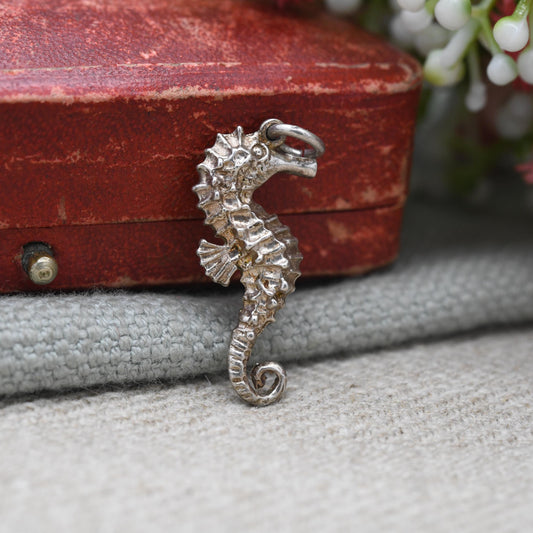 Sterling Silver Seahorse Charm Pendant - Cute Sea Creature Pendant | Gift for Charm Bracelet Necklace Stack