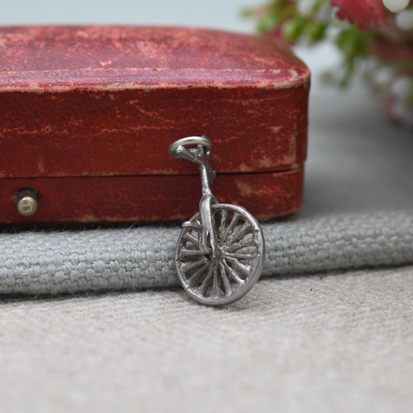 Vintage Sterling Silver Unicycle Charm Pendant - Bike | Cycling | Wheel | Moving | Charm Bracelet