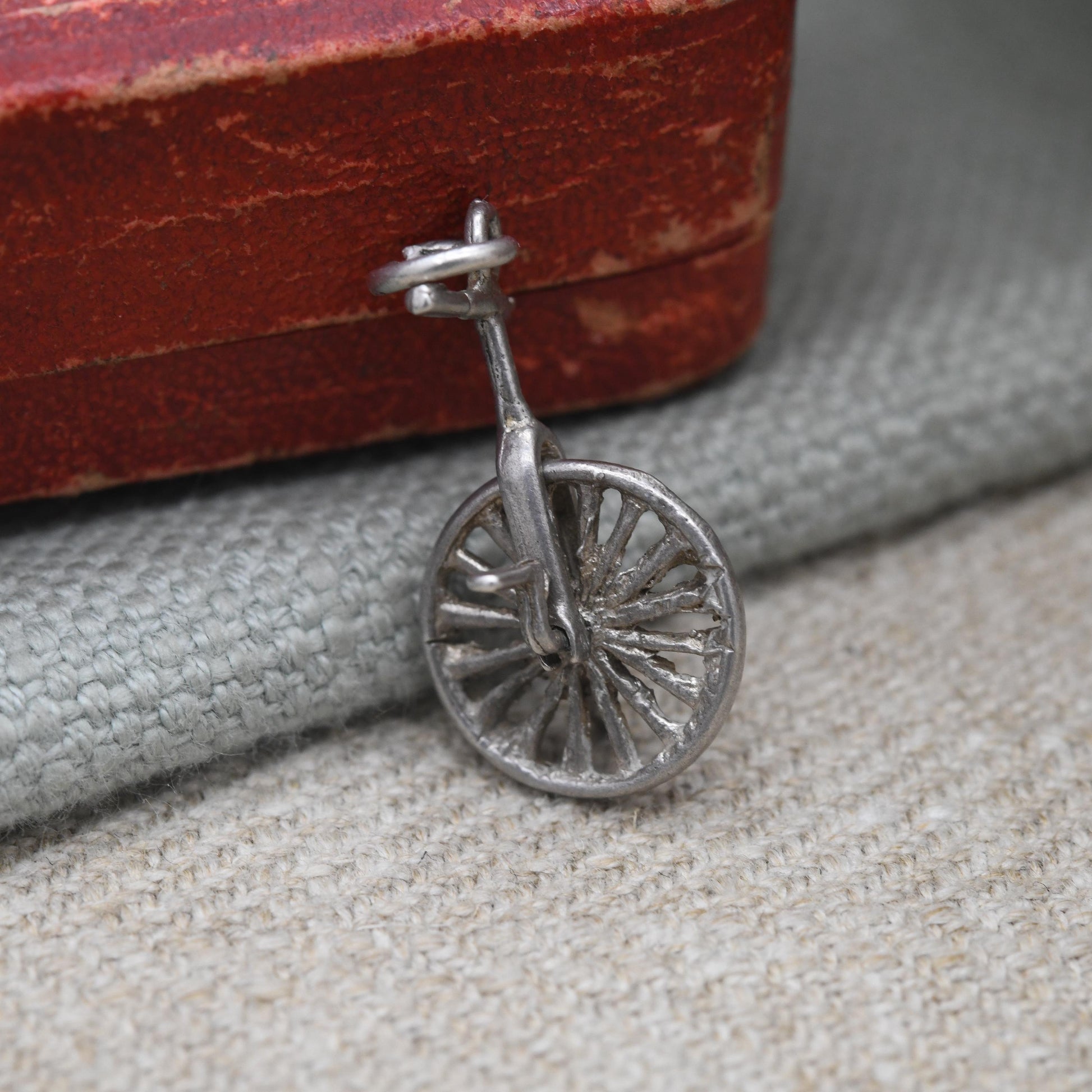 Vintage Sterling Silver Unicycle Charm Pendant - Bike | Cycling | Wheel | Moving | Charm Bracelet