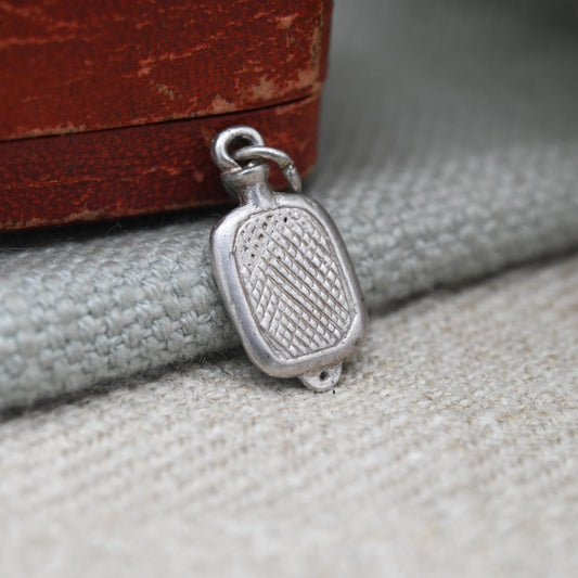 Vintage Sterling Silver Hot Water Bottle Charm Pendant - Warm | Sleeping | Gift for Charm Bracelet Necklace Stack