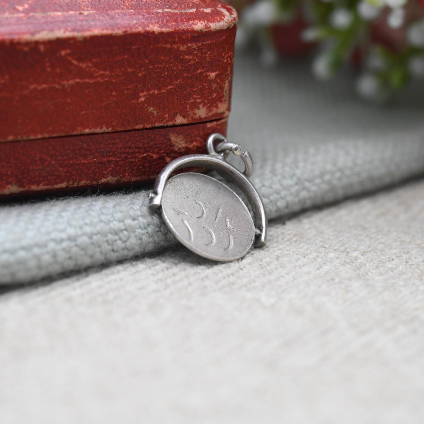 Vintage Sterling Silver I love You Spinning Charm Pendant - Spinner Fob Love and Friendship | Gift for Charm Bracelet Necklace Stack