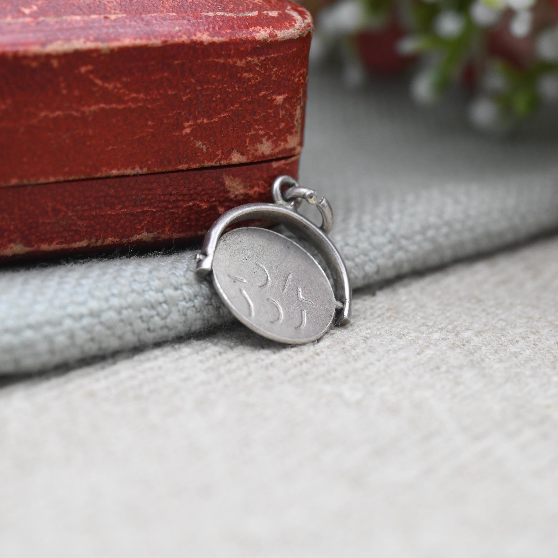 Vintage Sterling Silver I love You Spinning Charm Pendant - Spinner Fob Love and Friendship | Gift for Charm Bracelet Necklace Stack