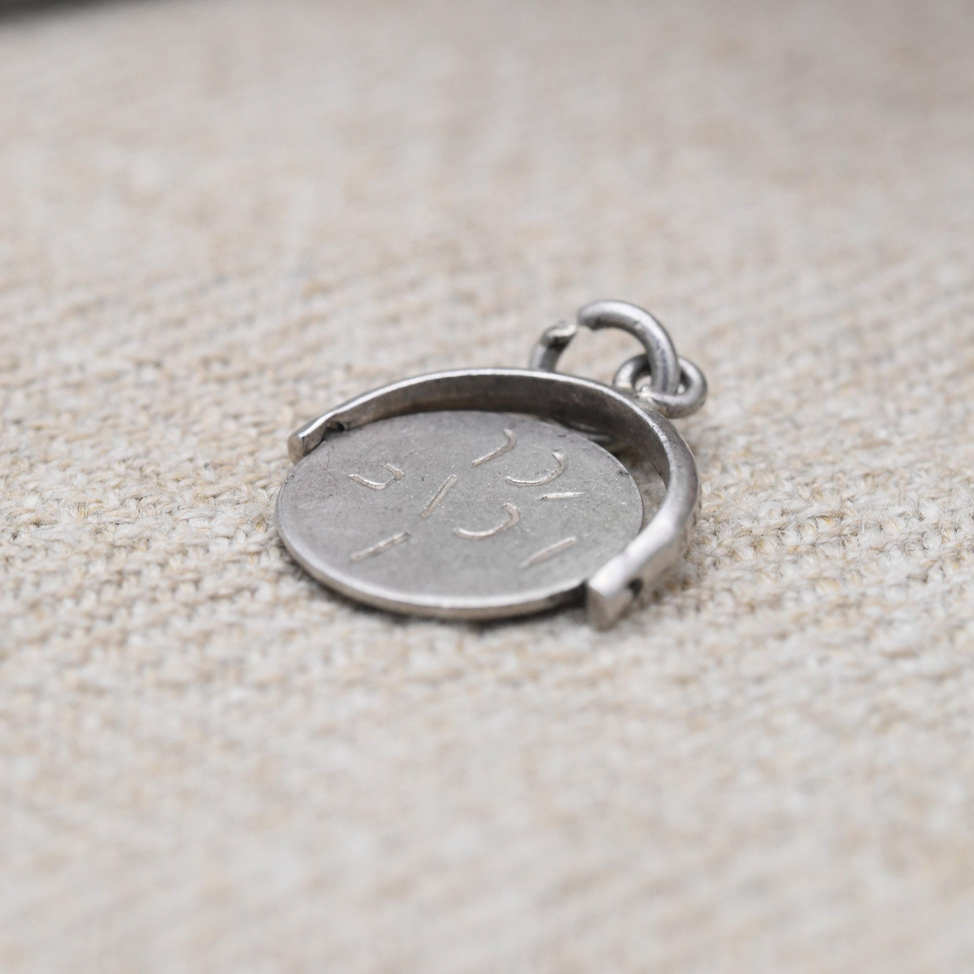 Vintage Sterling Silver I love You Spinning Charm Pendant - Spinner Fob Love and Friendship | Gift for Charm Bracelet Necklace Stack