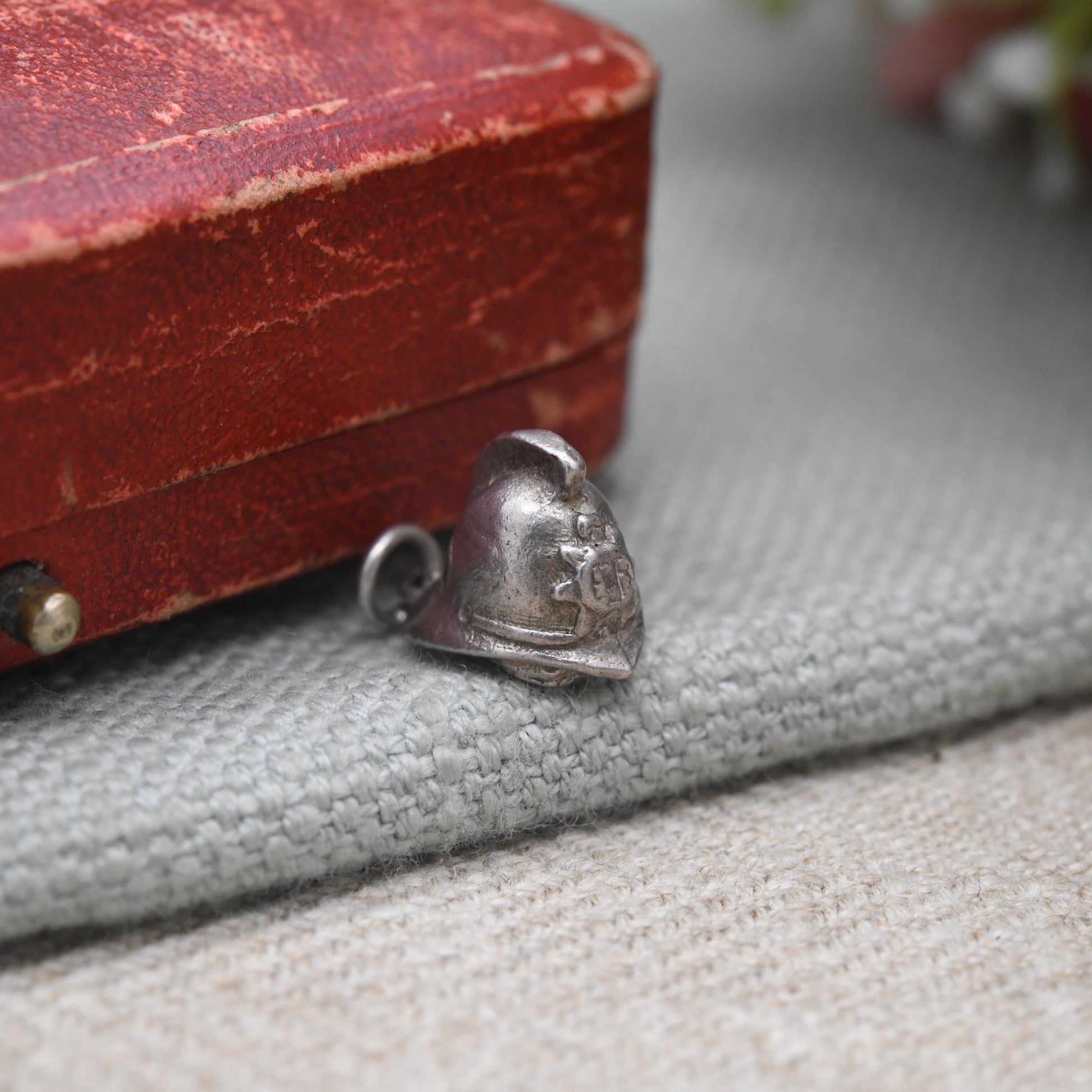 Vintage Sterling Silver Firefighters Helmet Charm Pendant - Fireman | Hat | Souvenir Gift for Charm Bracelet