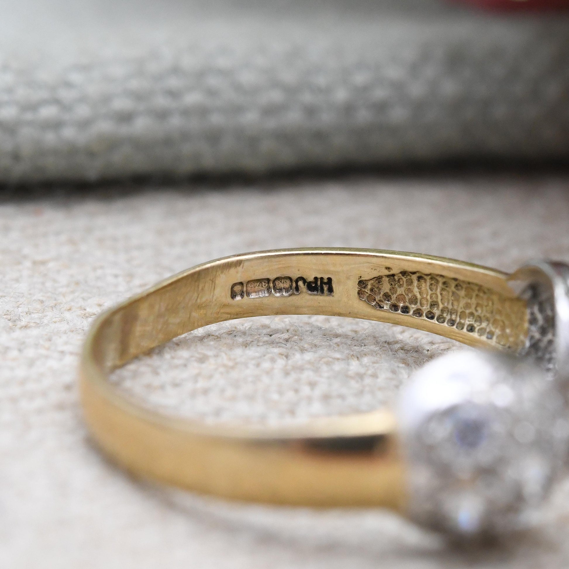Vintage 9ct Gold Torque Ring with CZ Stones - Gold Jewellery Gift for Her | Cluster Balls Statement | Adjustable UK Size - U | US Size - 10