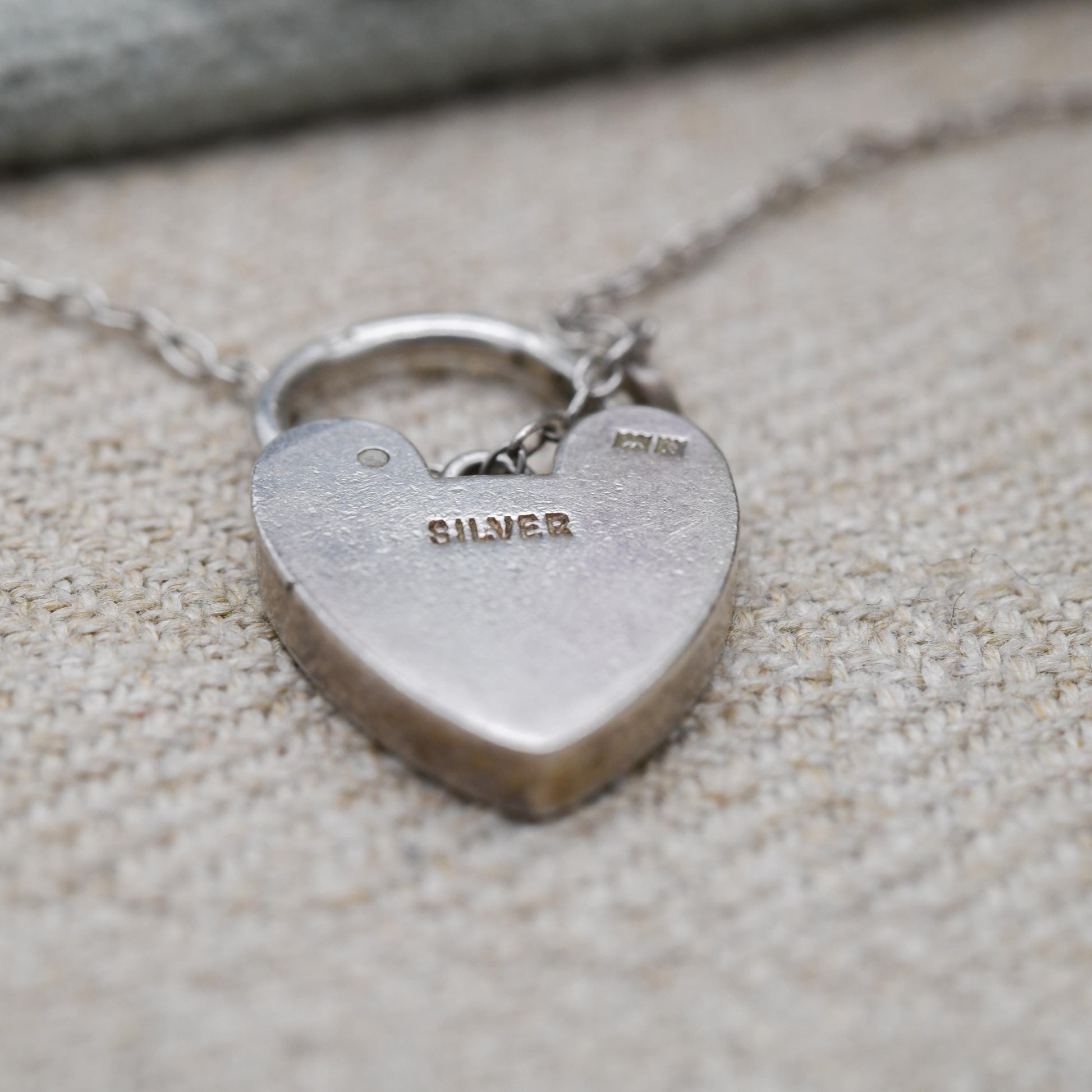 Vintage Sterling Silver Heart Padlock Clasp Chain Bracelet by Ward Brothers WBS - Chunky Curb Links with Safety Chain | UK Hallmarks