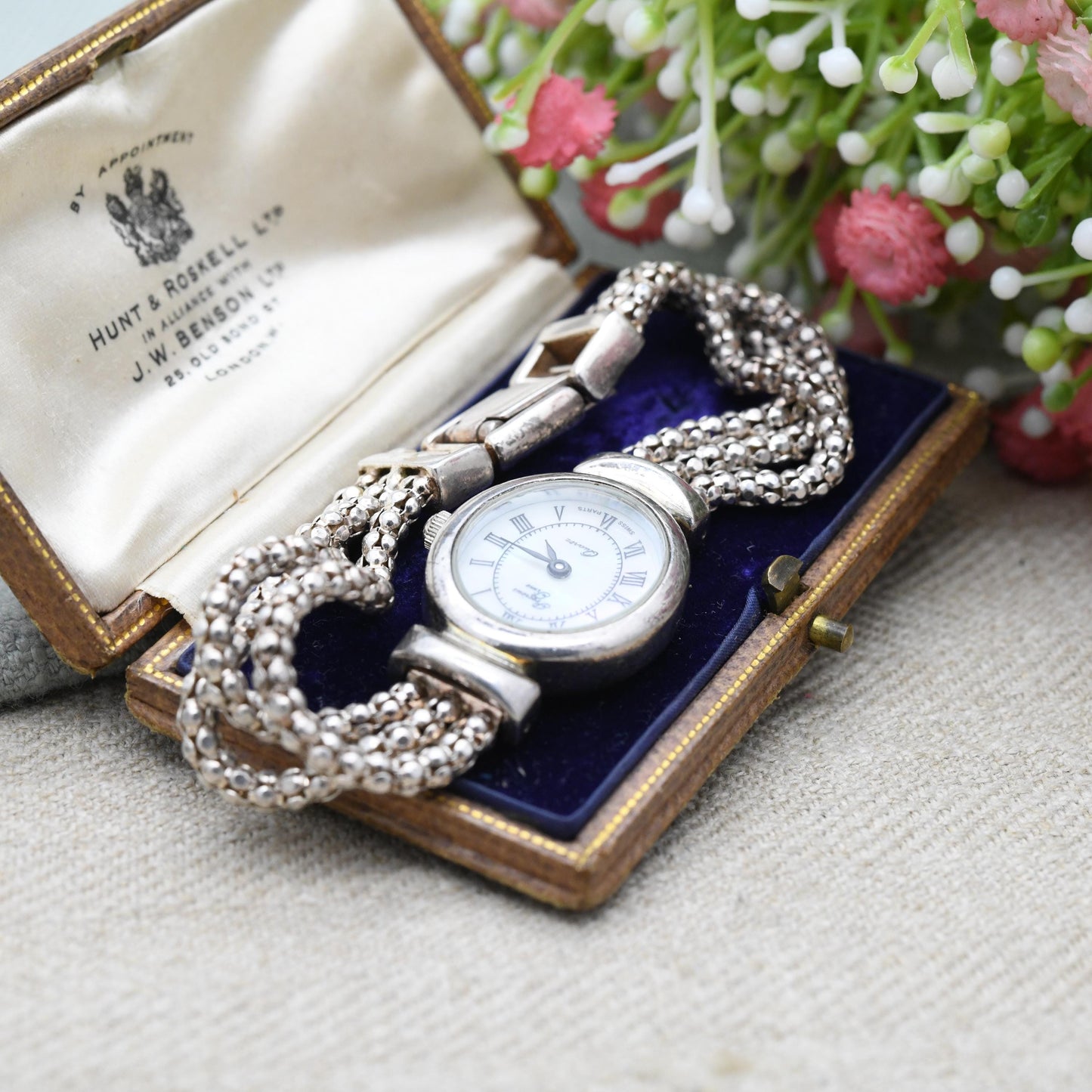 Milor Sterling Silver Precious Time Watch 2005 - Italian Designer | Mother of Pearl | Popcorn Link Bracelet | Quartz Movement | Time Piece