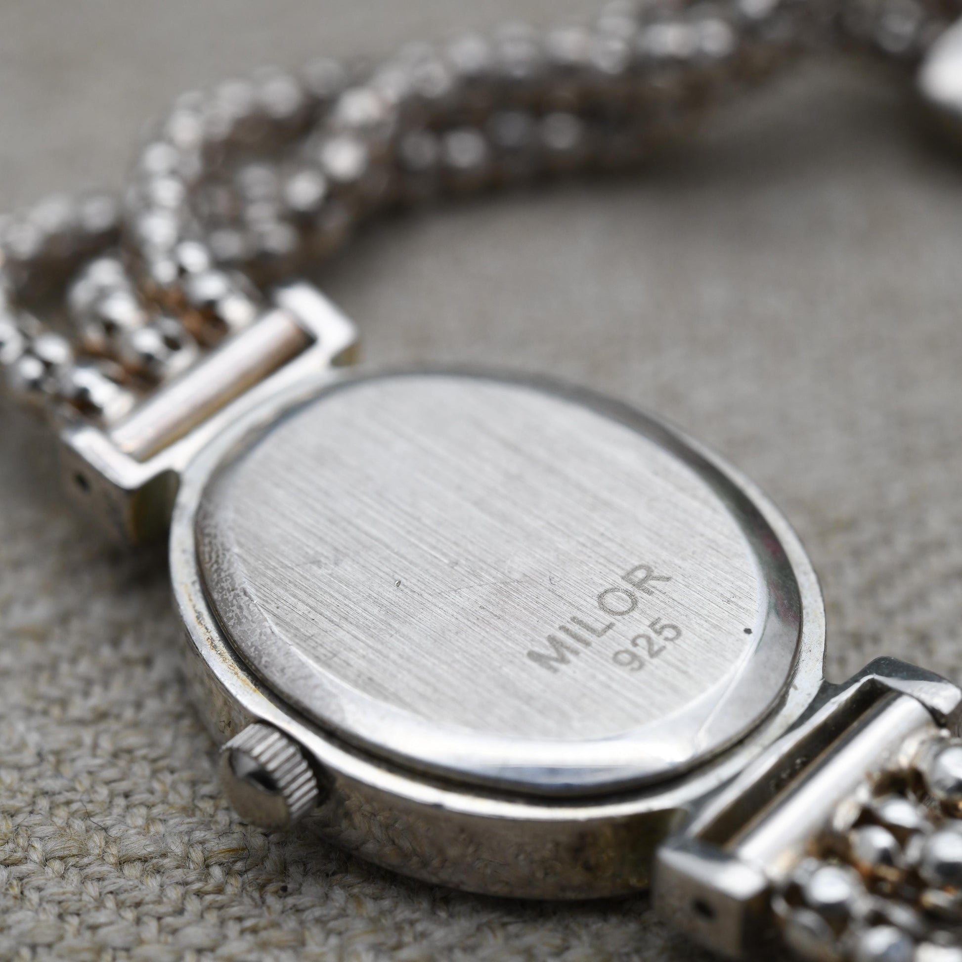 Milor Sterling Silver Precious Time Watch 2005 - Italian Designer | Mother of Pearl | Popcorn Link Bracelet | Quartz Movement | Time Piece