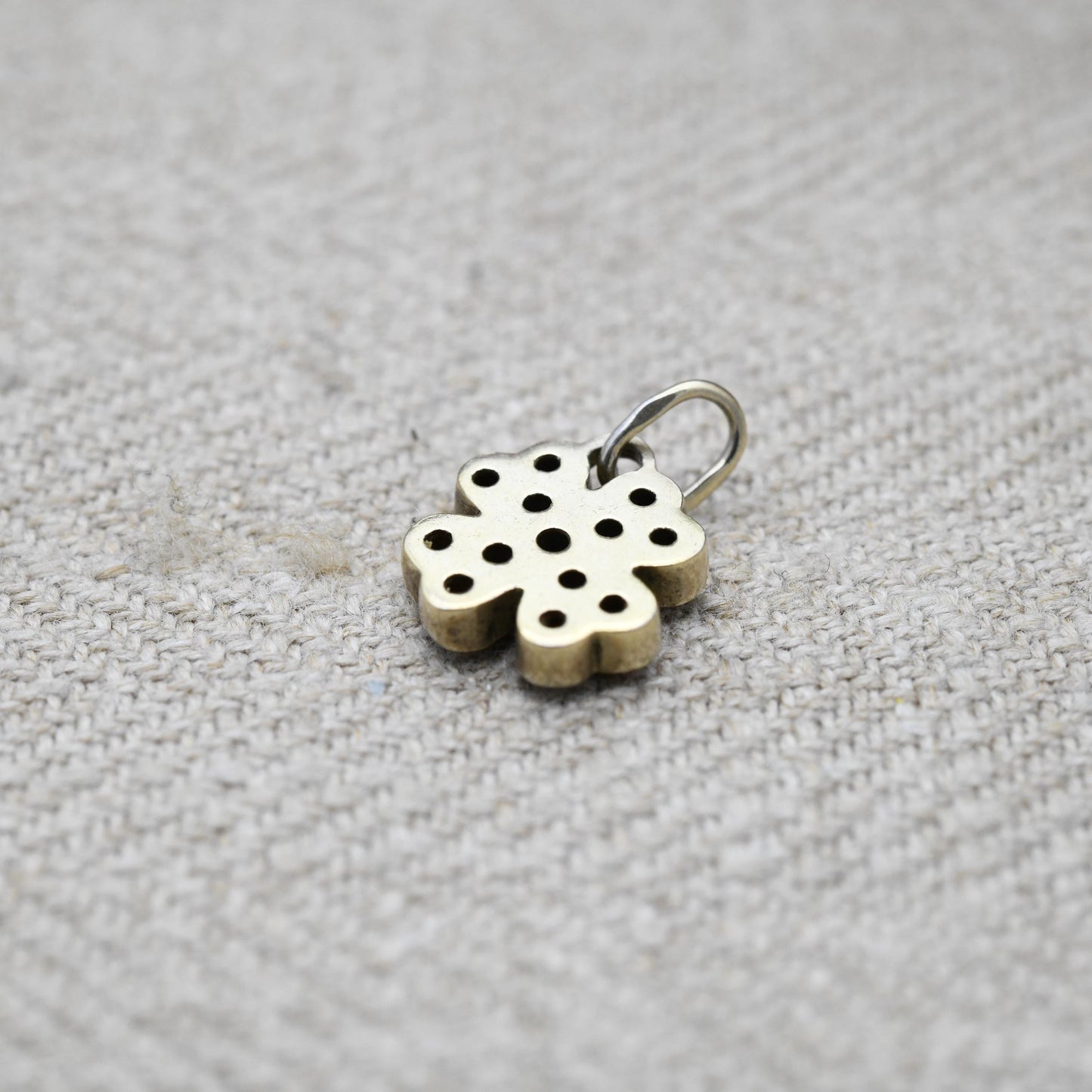 Vintage Silver Gilt Red Garnet Pendant - Miniature Shamrock Charm with Red Stone | Celtic | Irish | Gift for Pendant Charm Necklace