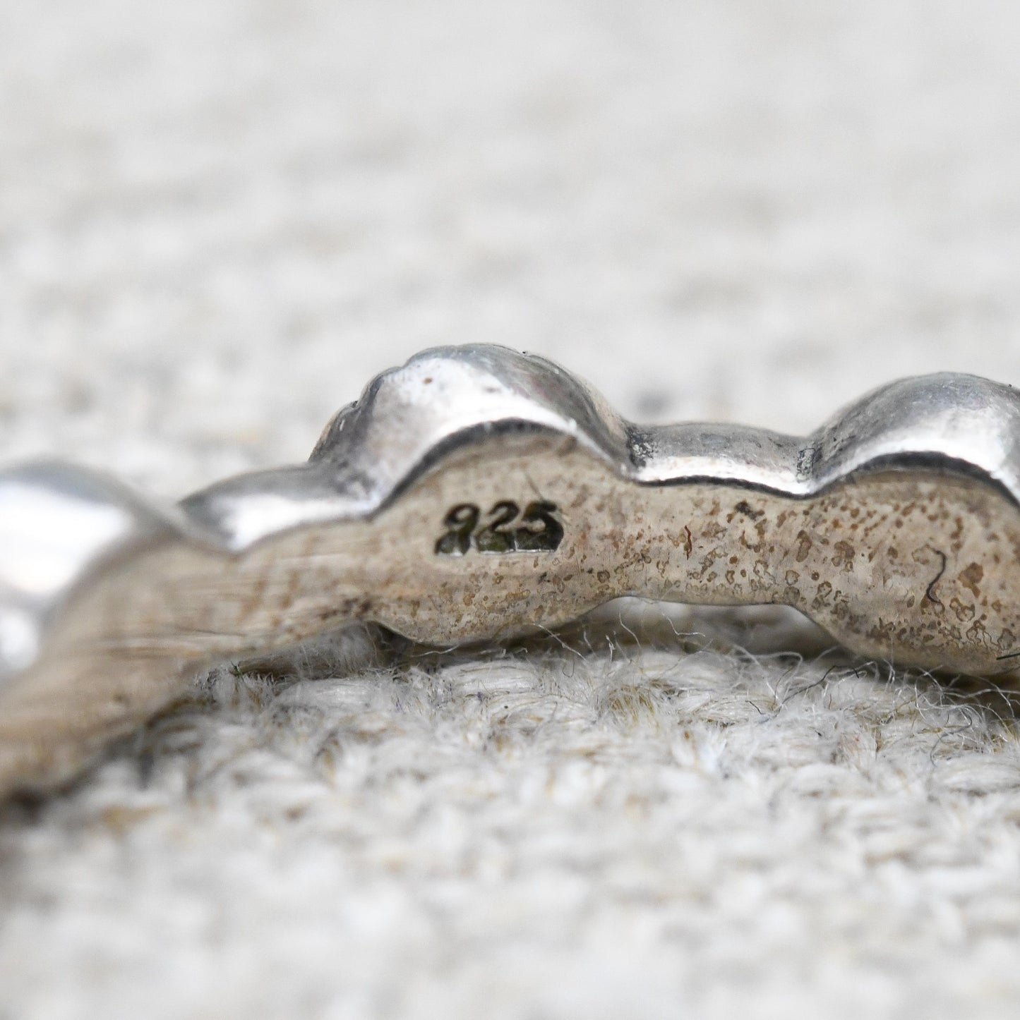Vintage Sterling Silver Eternity Marcasite Ring - Bar Spaced Faceted Stone Cut | UK Size - S | US Size - 9 1/2