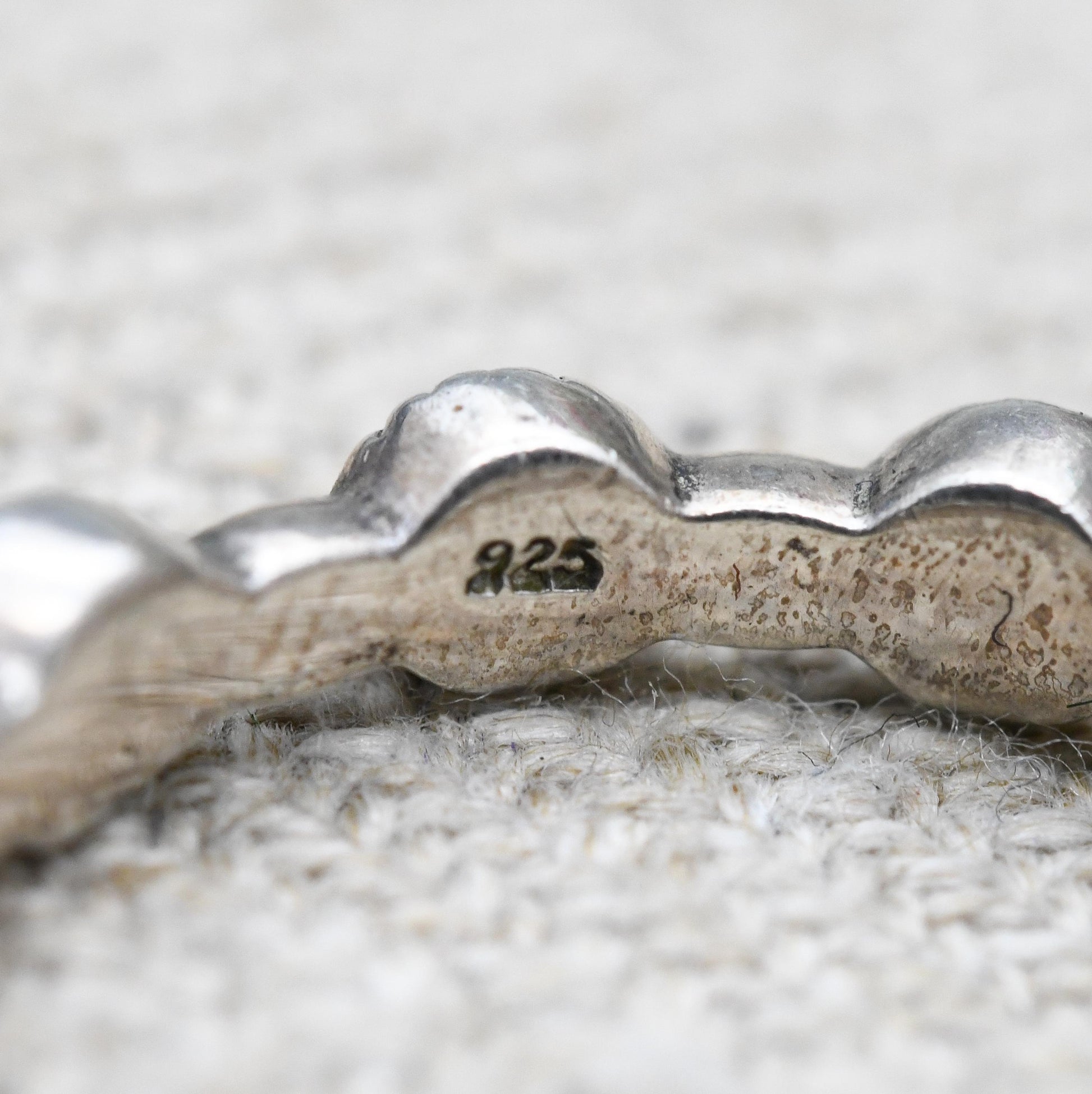 Vintage Sterling Silver Eternity Marcasite Ring - Bar Spaced Faceted Stone Cut | UK Size - S | US Size - 9 1/2