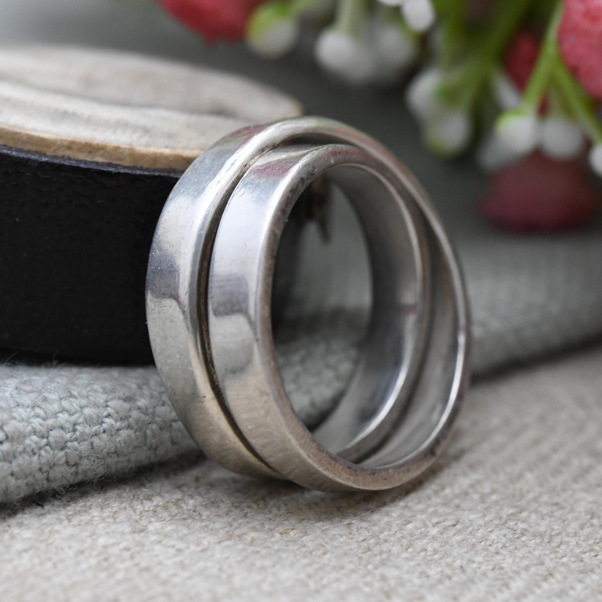 Vintage Sterling Silver Bypass Ring - Minimalist Jewellery | Bypass Style | Unisex | UK Size - R 1/2 | US Size - 8 3/4