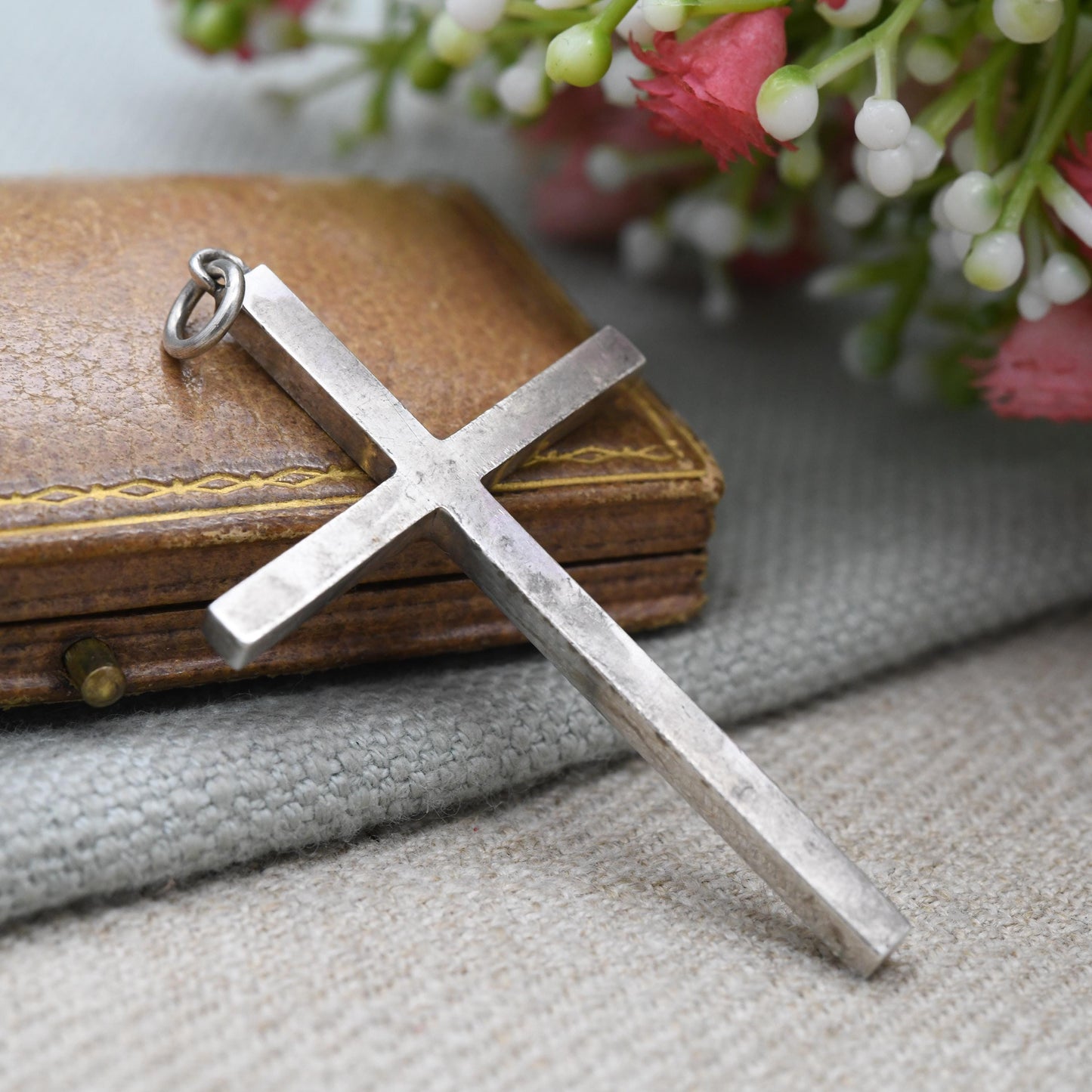 Vintage Sterling Silver Cross Pendant - Large True Vintage Gift | Christian Necklace