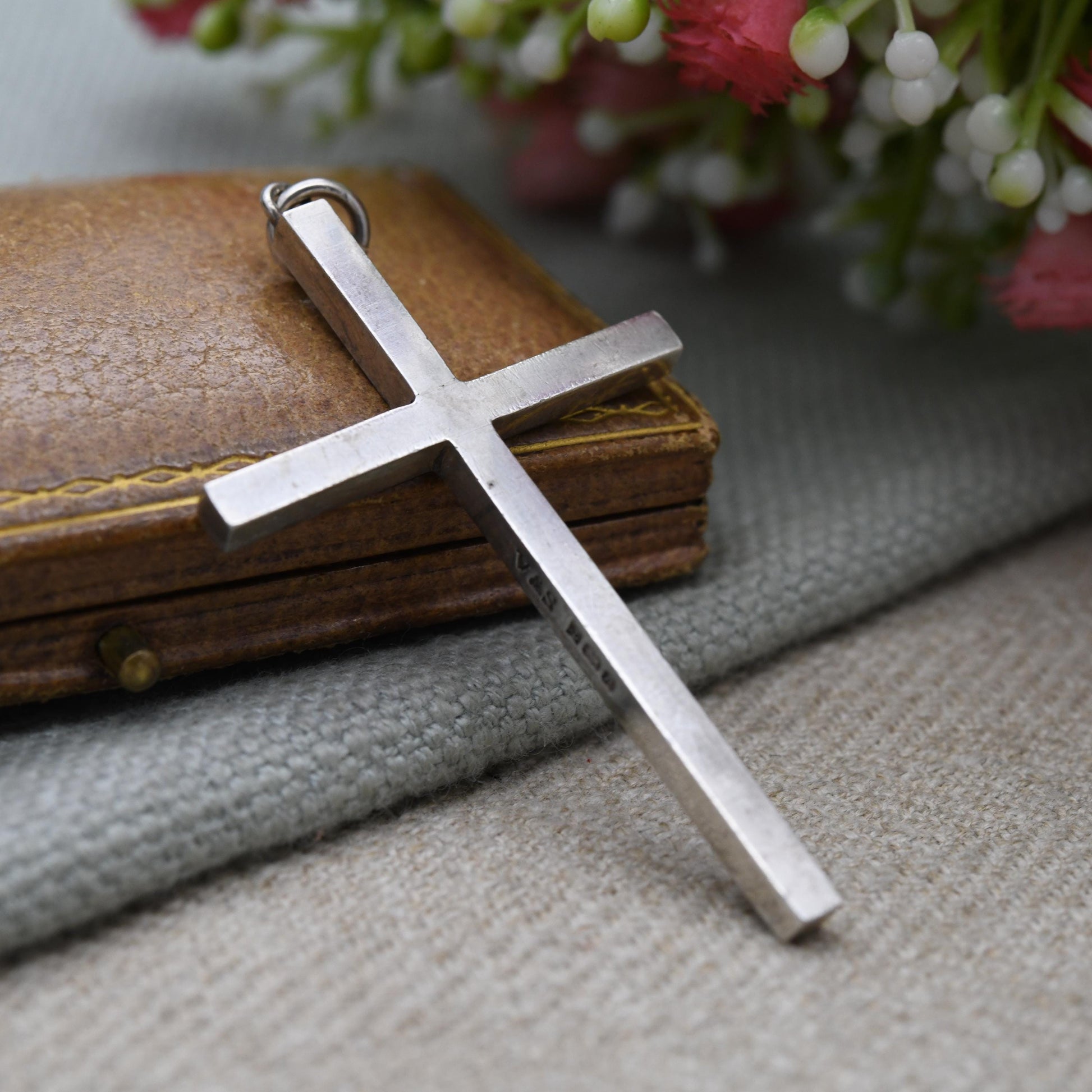 Vintage Sterling Silver Cross Pendant - Large True Vintage Gift | Christian Necklace