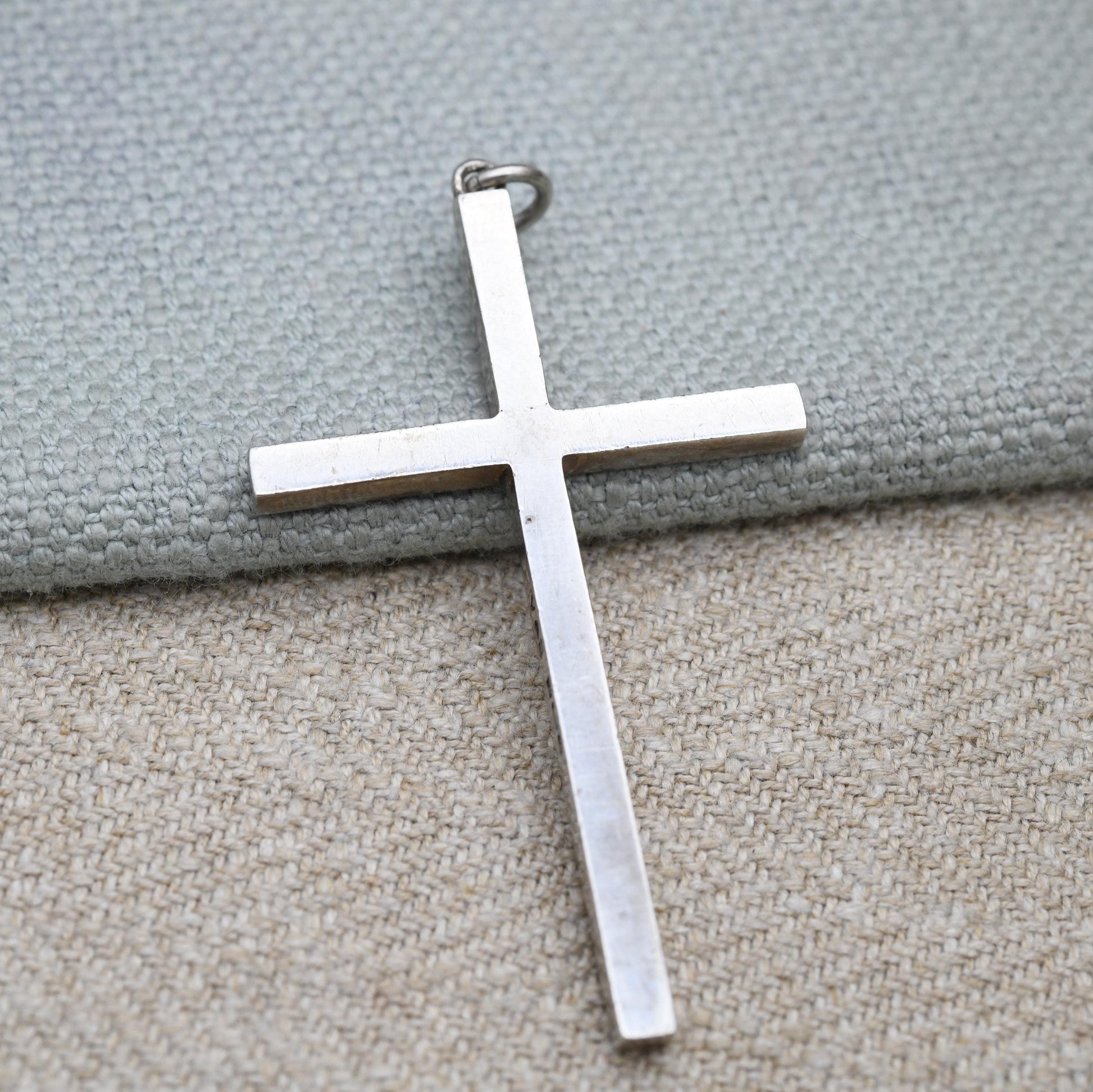 Vintage Sterling Silver Cross Pendant - Large True Vintage Gift | Christian Necklace