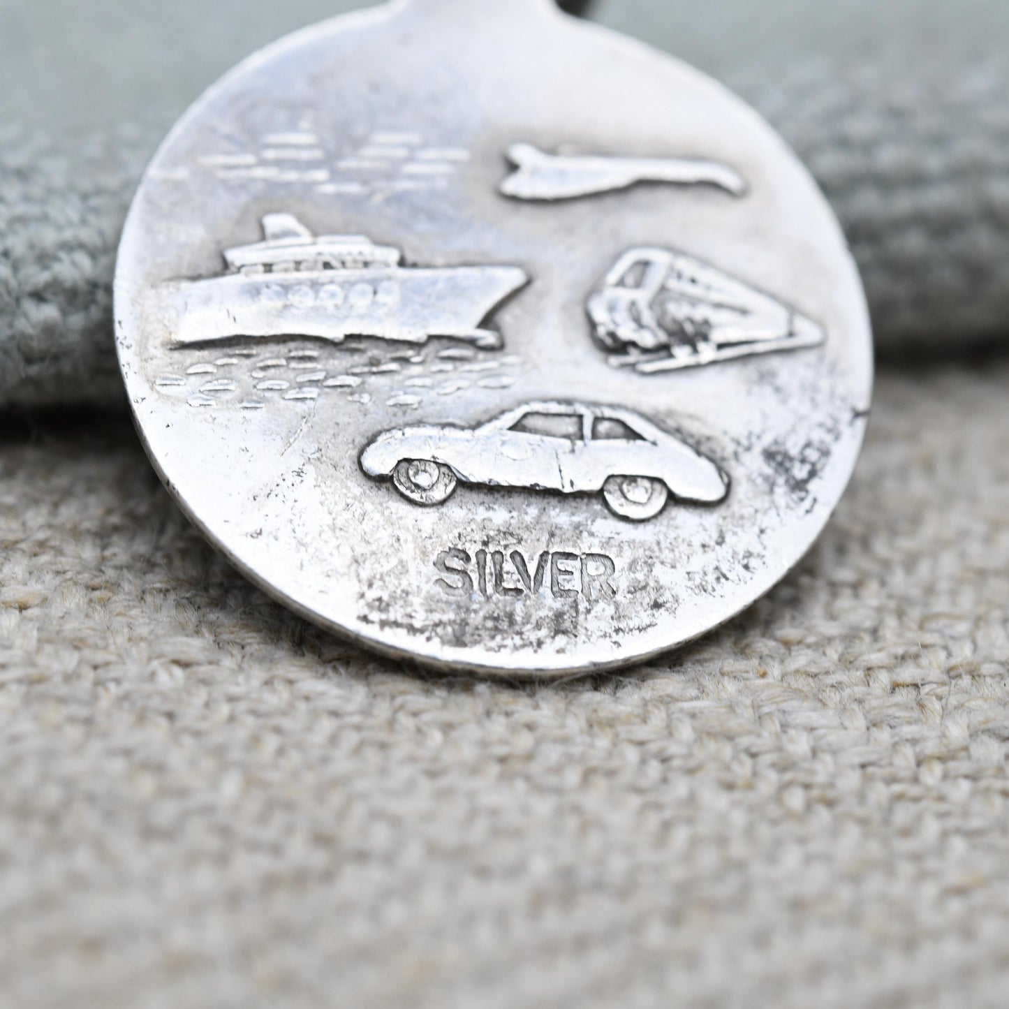 Vintage Sterling Silver St. Christopher Pendant - Embossed Relief | Circle | Saint of Travelling | Religious Jewellery