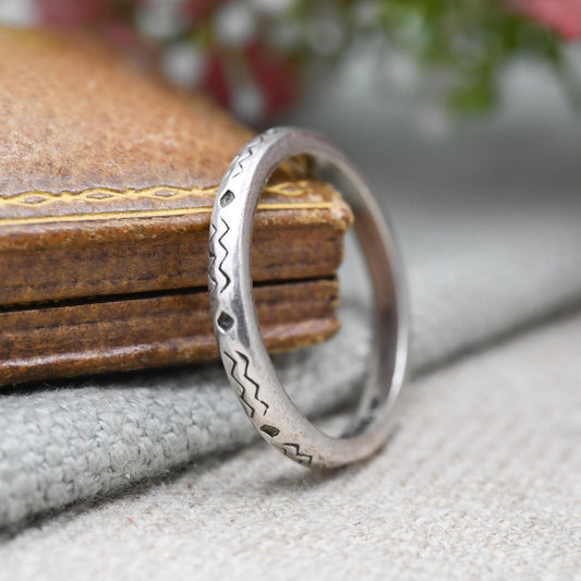 Carolyn Pollack Sterling Silver Band Ring - New Mexico Southwestern Design Old Carlisle Albuquerque | UK Size - R US Size - 8 3/4