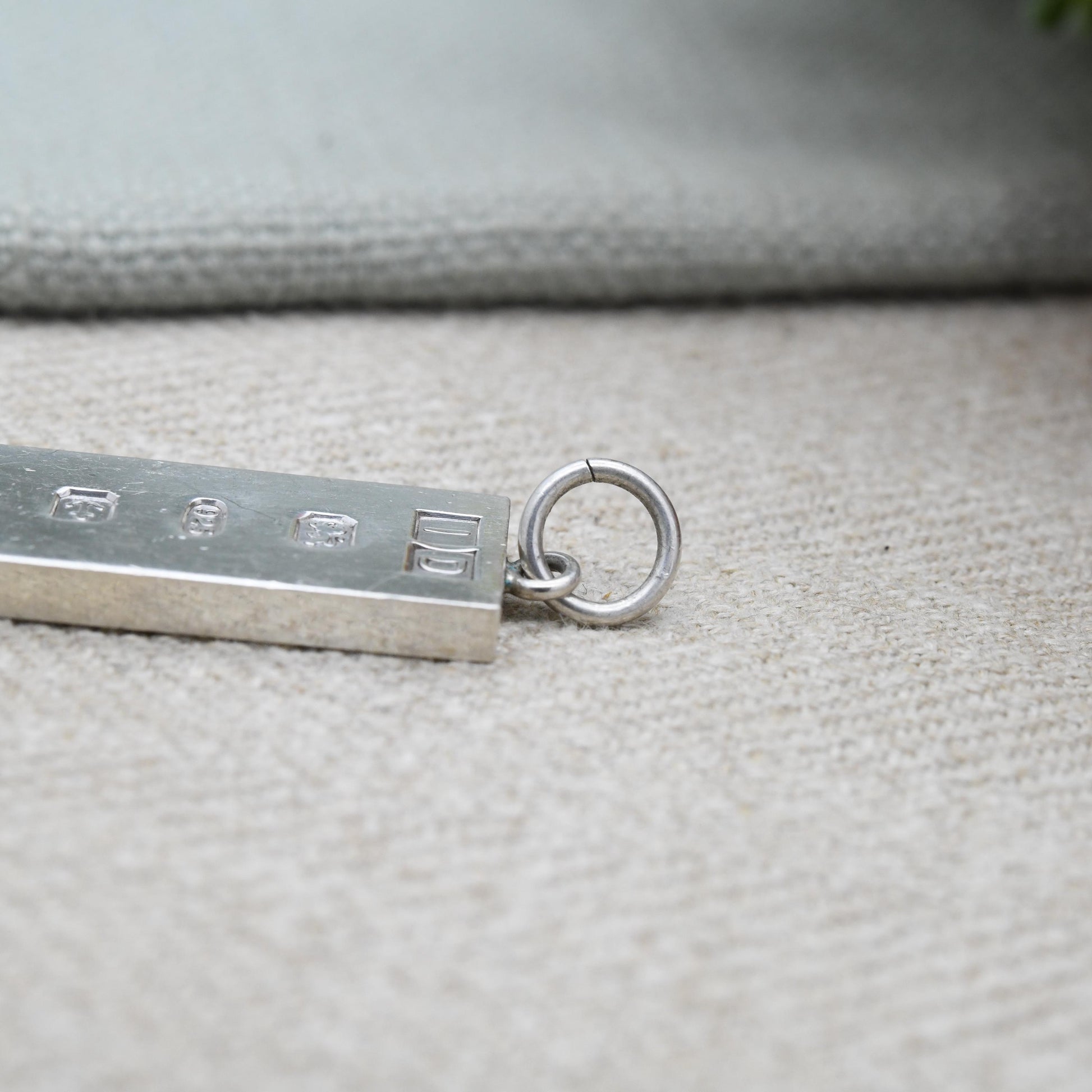 Vintage Sterling Silver Ingot Pendant 2000 Millennium Mark - Birmingham Hallmarked ID | Minimal Date Souvenir Necklace