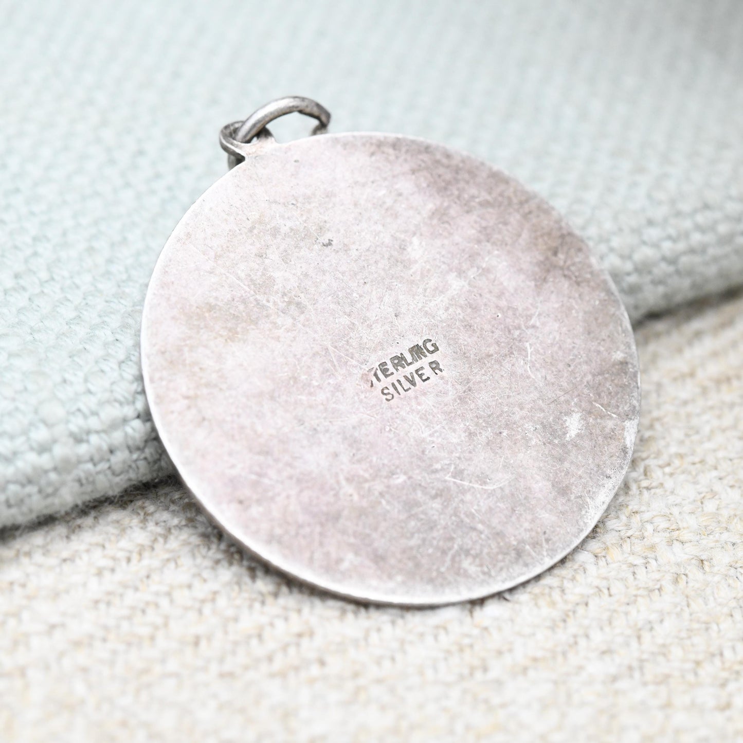 Vintage Sterling Silver St. Christopher Pendant Mid-Century - Textured | Saint of Travelling | Christian Religious Detailed Jewellery Gift