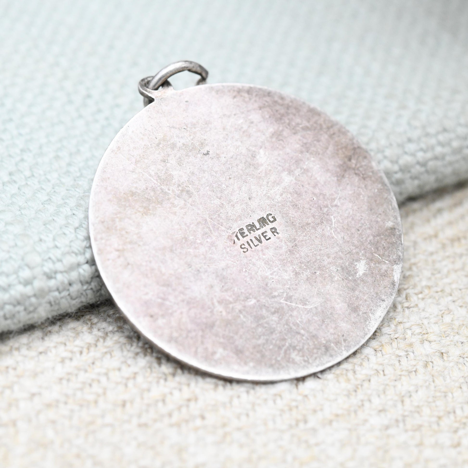 Vintage Sterling Silver St. Christopher Pendant Mid-Century - Textured | Saint of Travelling | Christian Religious Detailed Jewellery Gift