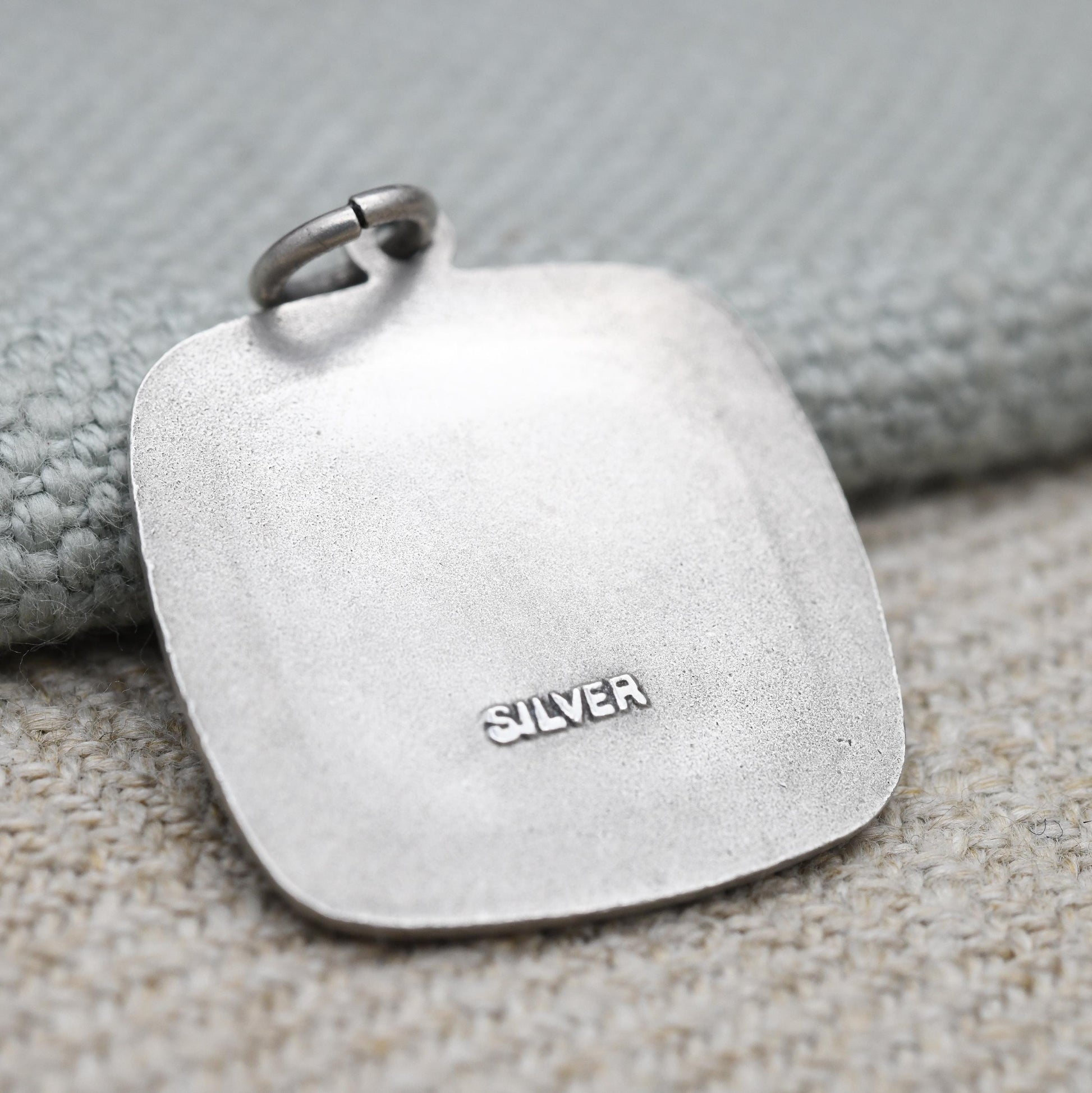 Vintage Sterling Silver St. Christopher Pendant Mid-Century - Rounded Square | Saint of Travelling | Christian Religious Jewellery Gift