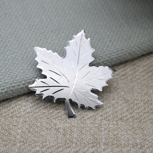 Vintage Bond Boyd Sterling Silver Canada Maple Leaf Brooch - Silver Canadian Souvenir