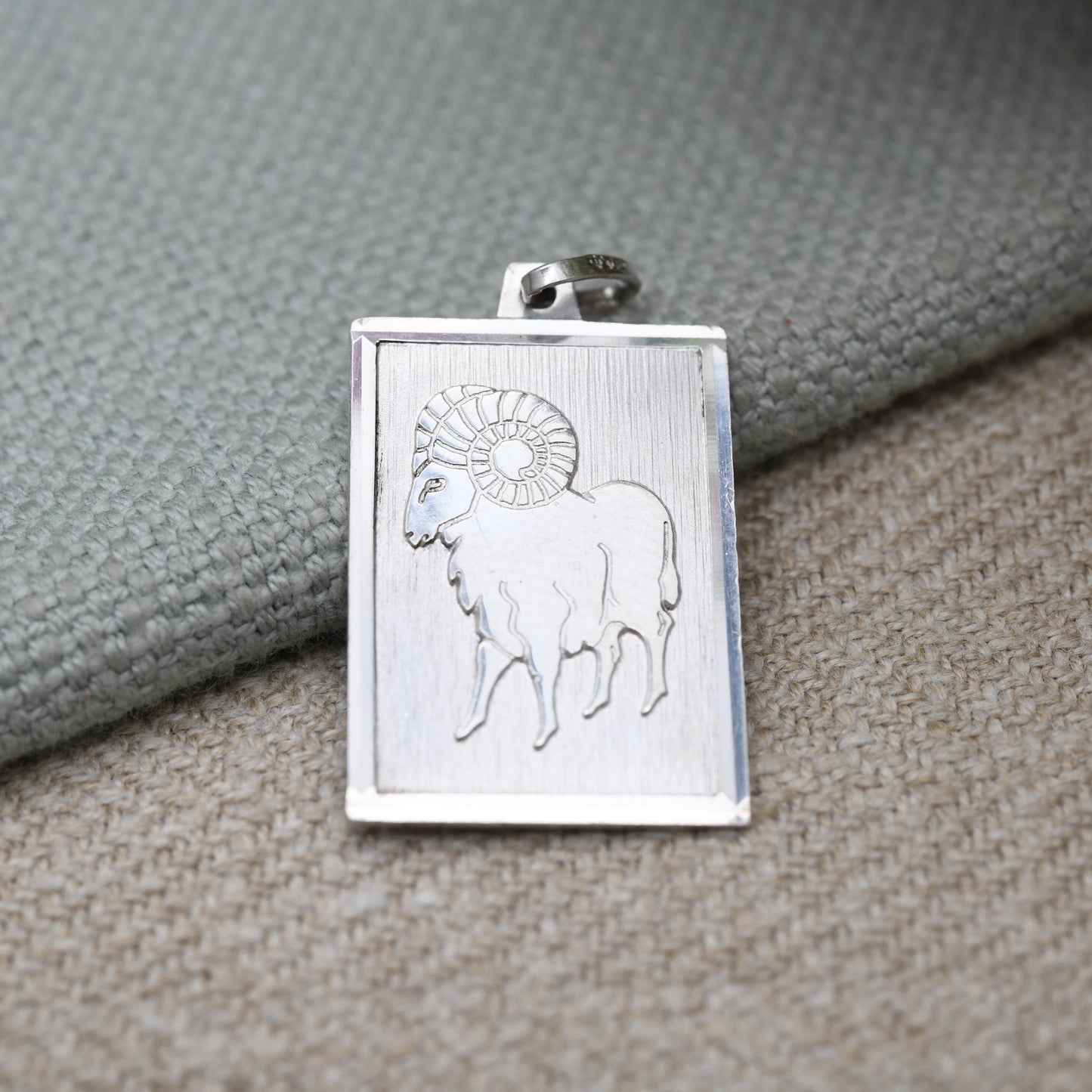 Vintage Sterling Silver Aries Charm Pendant - Ram Goat Astrological Zodiac Star Sign Symbol | c. 1970s Mid-Century March April Birthday Gift
