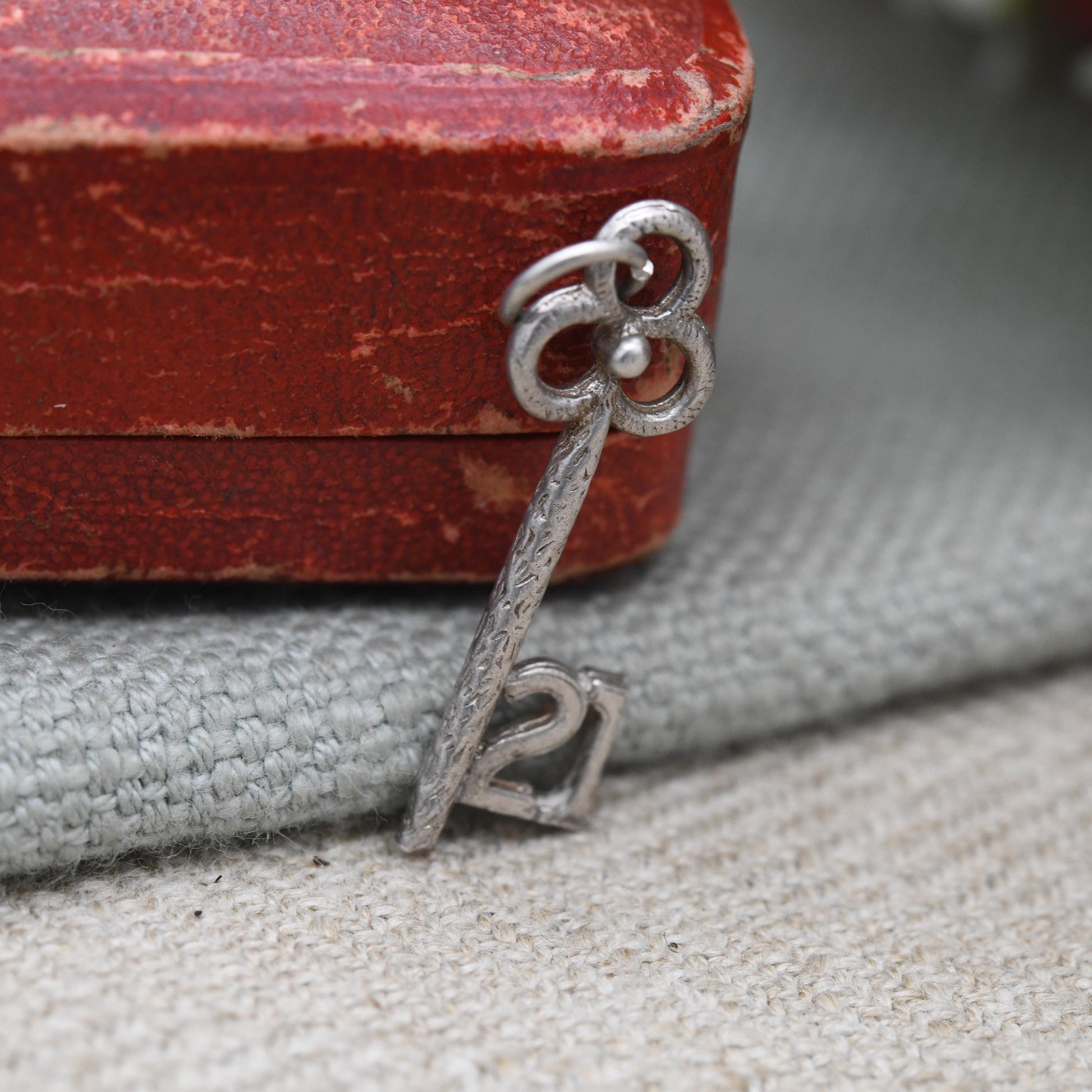 Vintage Sterling Silver 21 Key Charm Pendant - Birthday | Best Wishes | Door | Lock | Souvenir Gift for Charm Bracelet