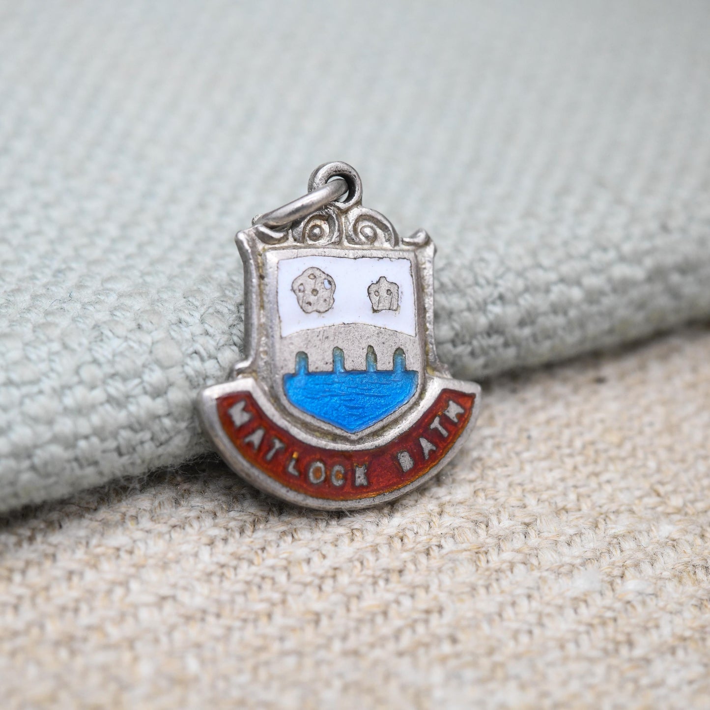 Vintage Sterling Silver Matloch Bath Charm Pendant - England | Derbyshire | Souvenir Gift for Charm Bracelet