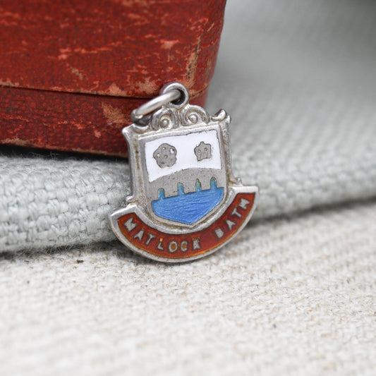 Vintage Sterling Silver Matloch Bath Charm Pendant - England | Derbyshire | Souvenir Gift for Charm Bracelet