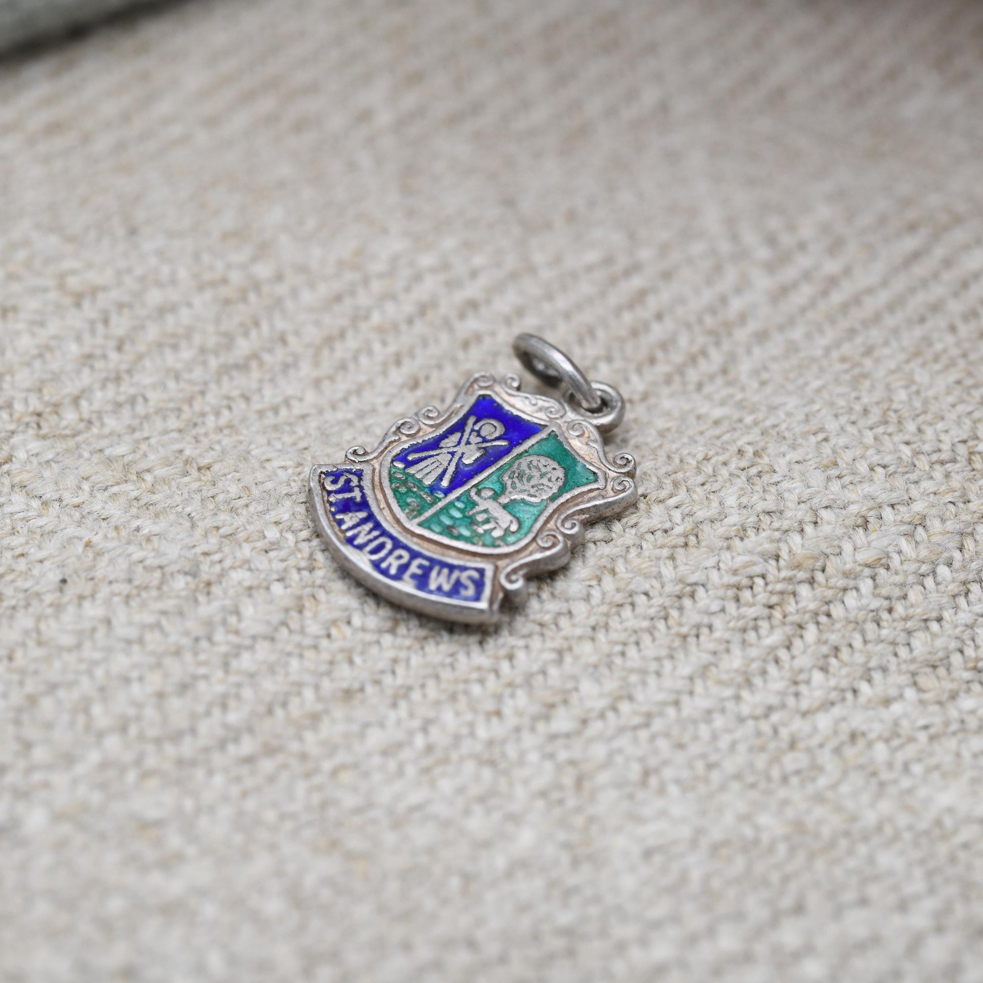 Vintage Sterling Silver St Andrew's Charm Pendant - Scotland | Scottish | Souvenir Gift for Charm Bracelet