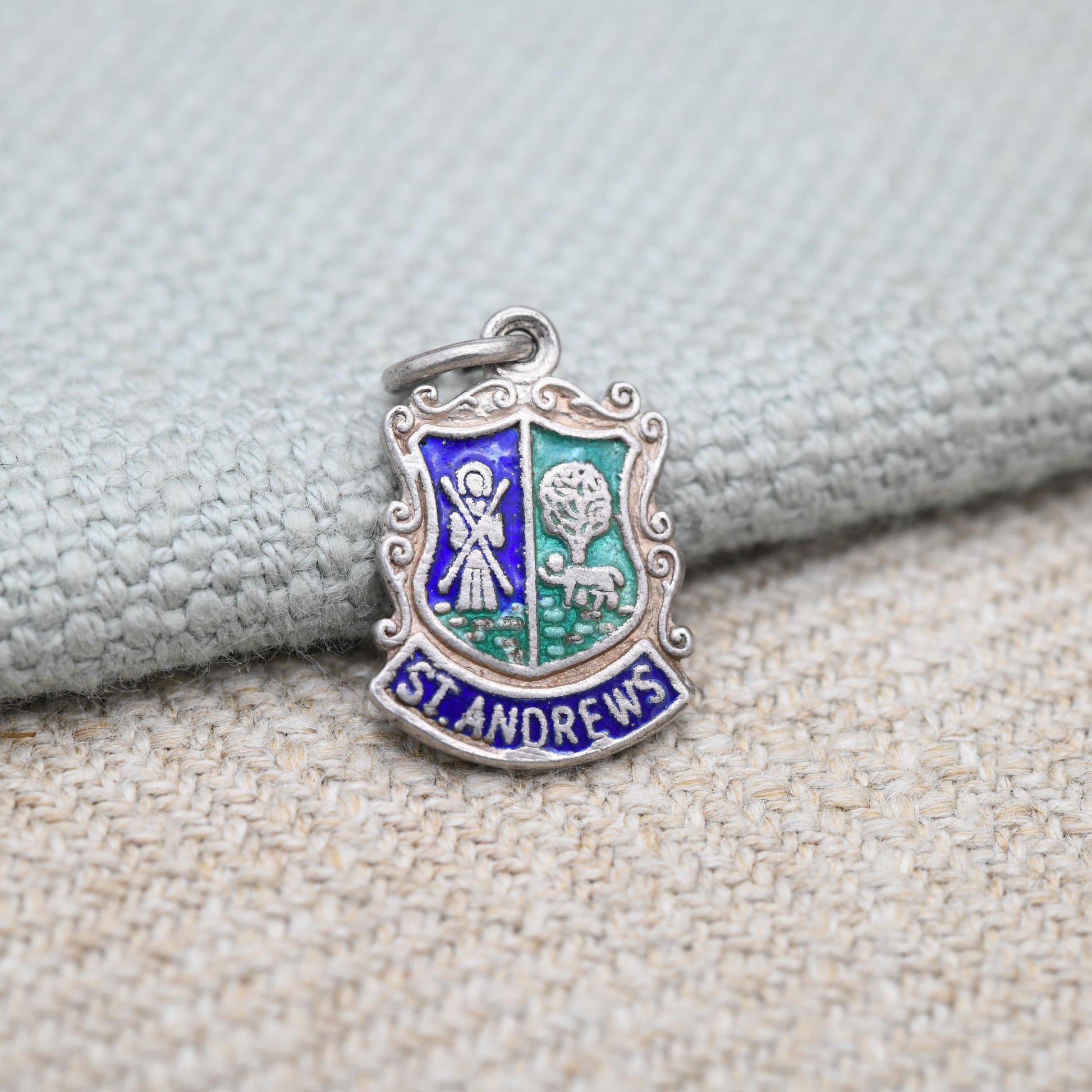 Vintage Sterling Silver St Andrew's Charm Pendant - Scotland | Scottish | Souvenir Gift for Charm Bracelet