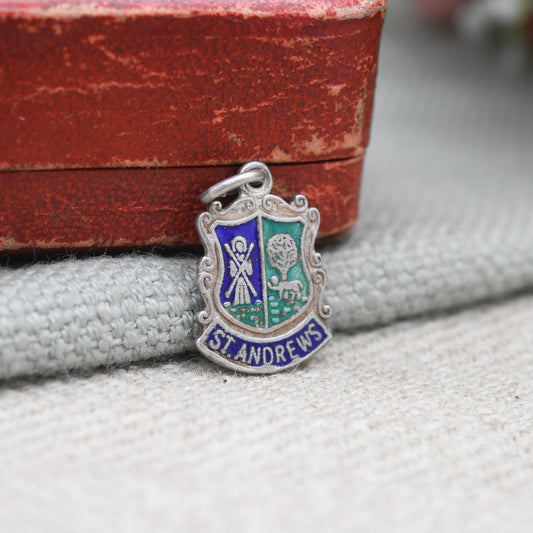 Vintage Sterling Silver St Andrew's Charm Pendant - Scotland | Scottish | Souvenir Gift for Charm Bracelet