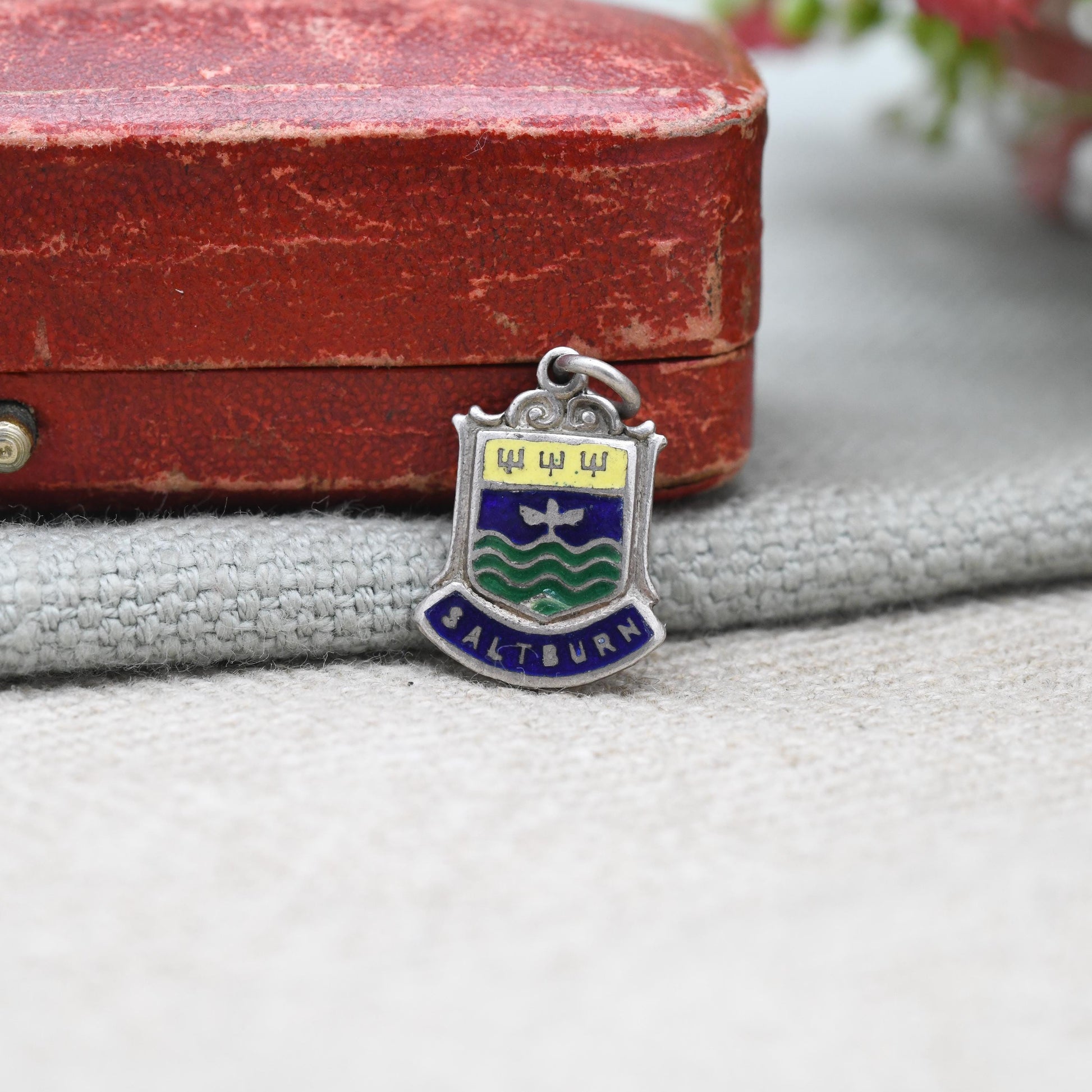 Vintage Sterling Silver Saltburn Charm Pendant - England | Yorkshire | Souvenir Gift for Charm Bracelet
