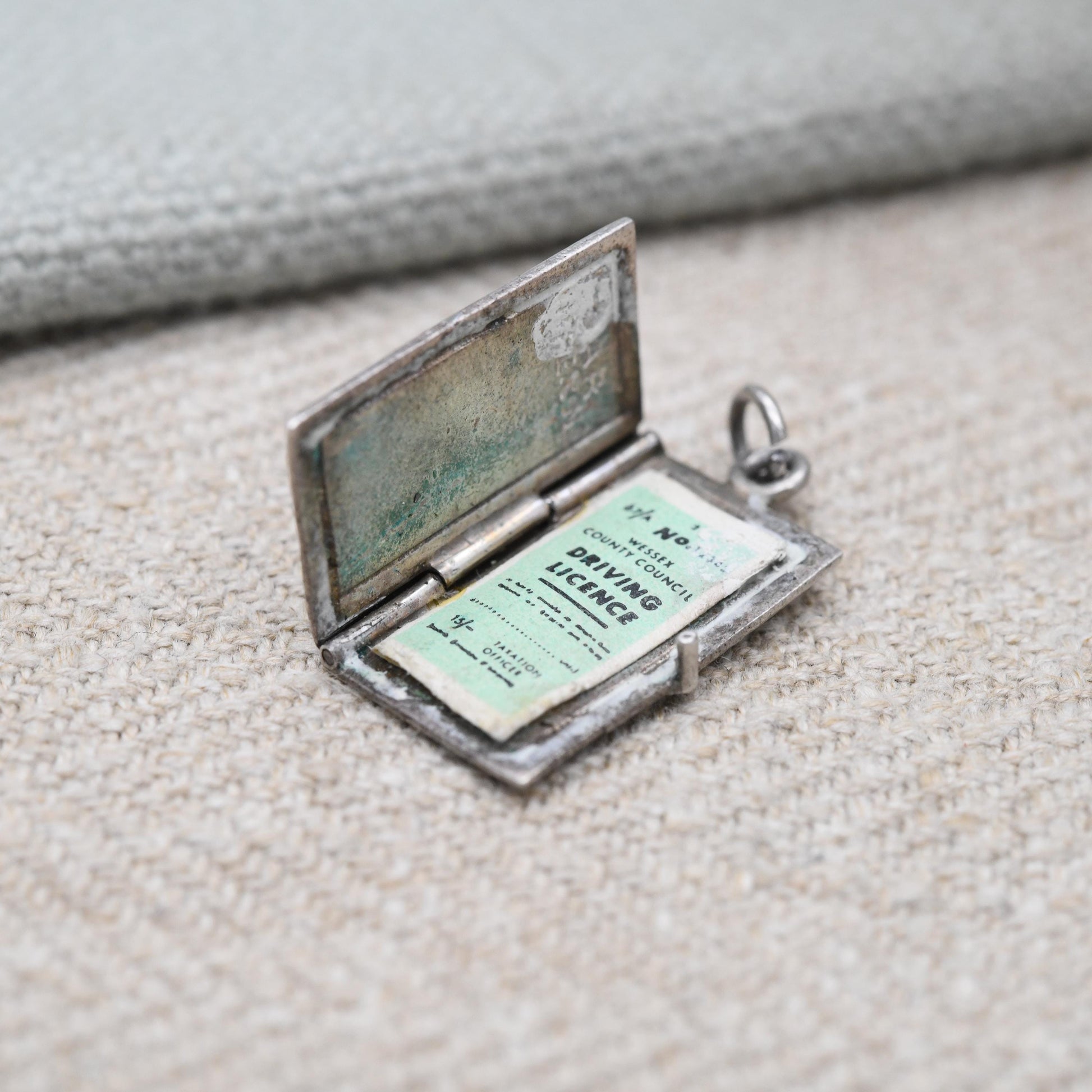 Vintage Sterling Silver Opening Driving License Charm Pendant - Licence | Opening Book | Travel | Gift for Charm Bracelet Necklace Stack