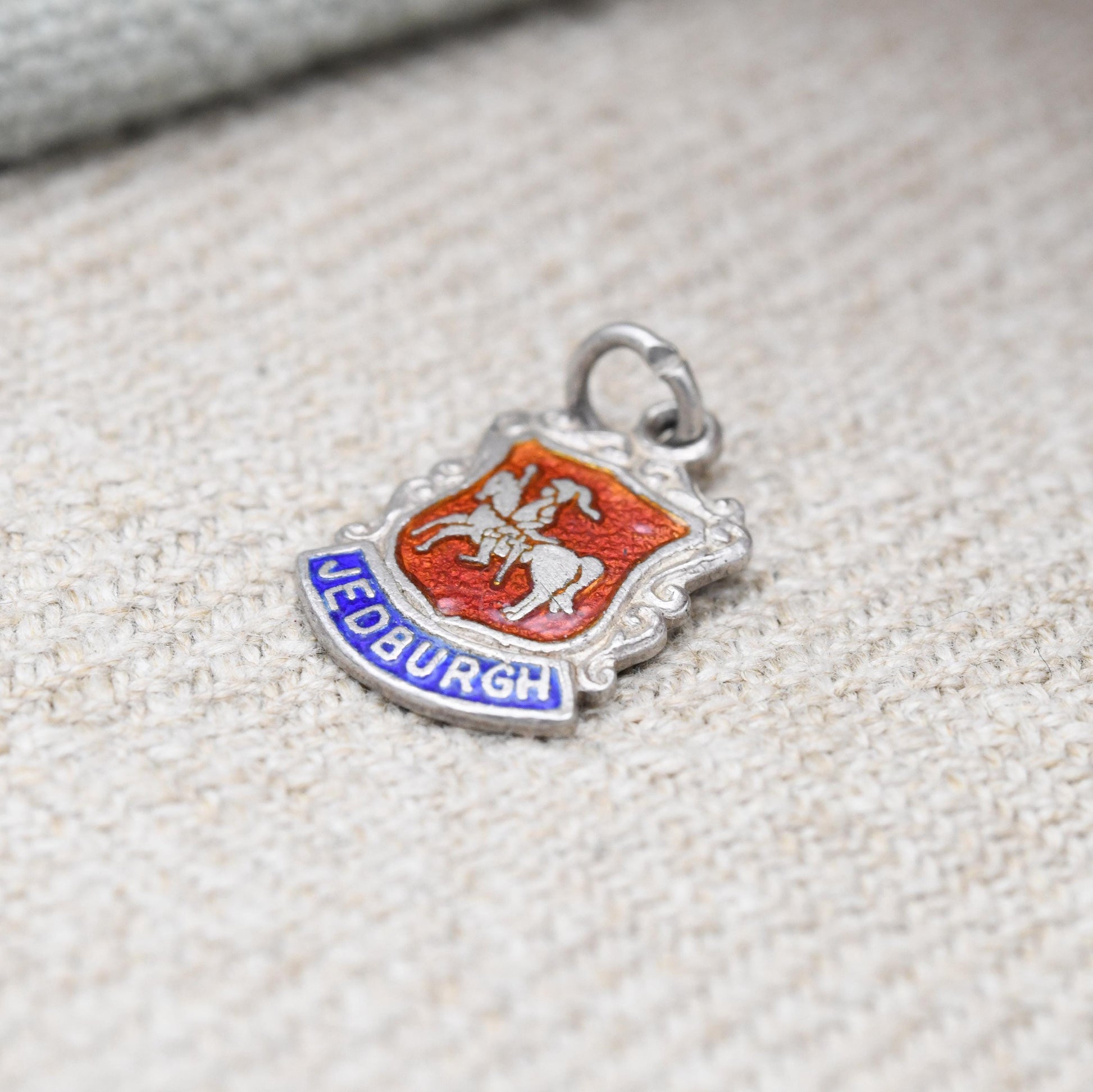 Vintage Sterling Silver Jedburgh Charm Pendant - Scottish | Scotland | Jedburgh | Enamel | Souvenir Gift for Charm Bracelet