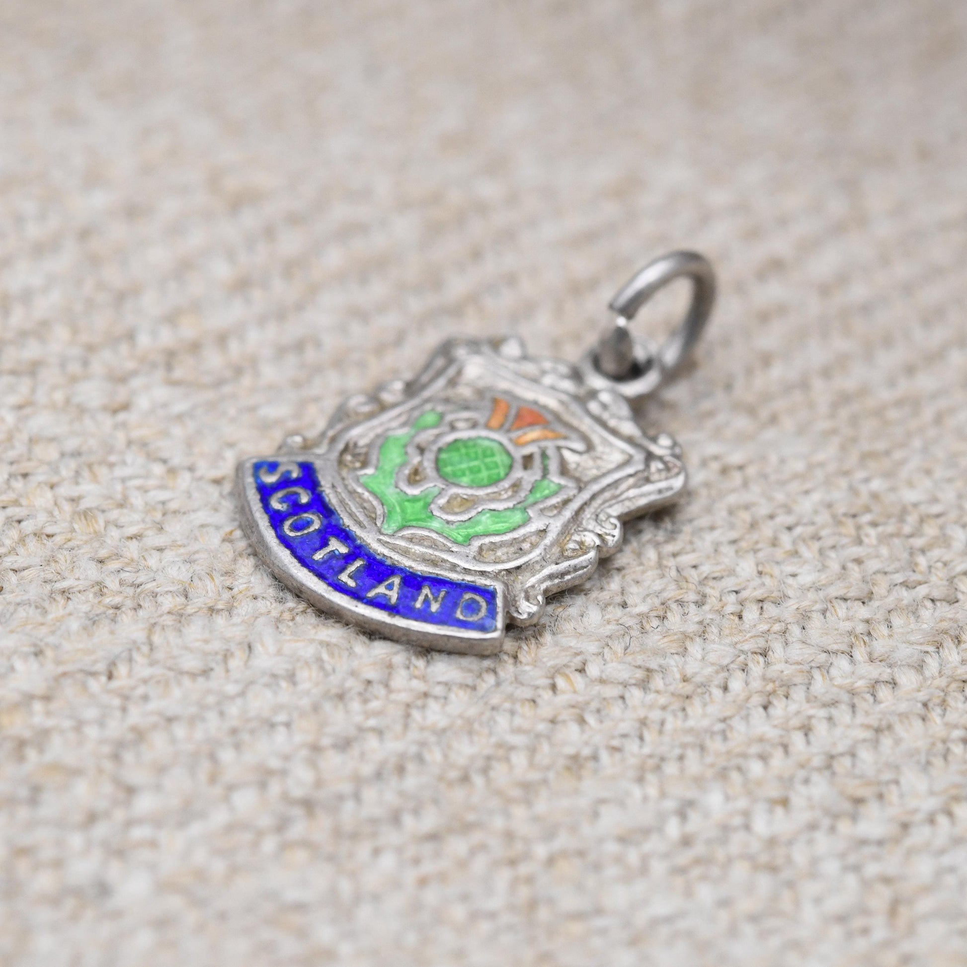 Vintage Sterling Silver Scotland Charm Pendant - Scottish | Scotland | Enamel | Souvenir Gift for Charm Bracelet