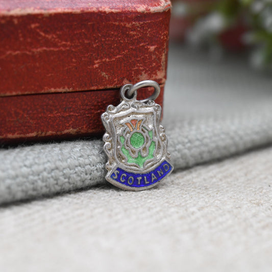 Vintage Sterling Silver Scotland Charm Pendant - Scottish | Scotland | Enamel | Souvenir Gift for Charm Bracelet