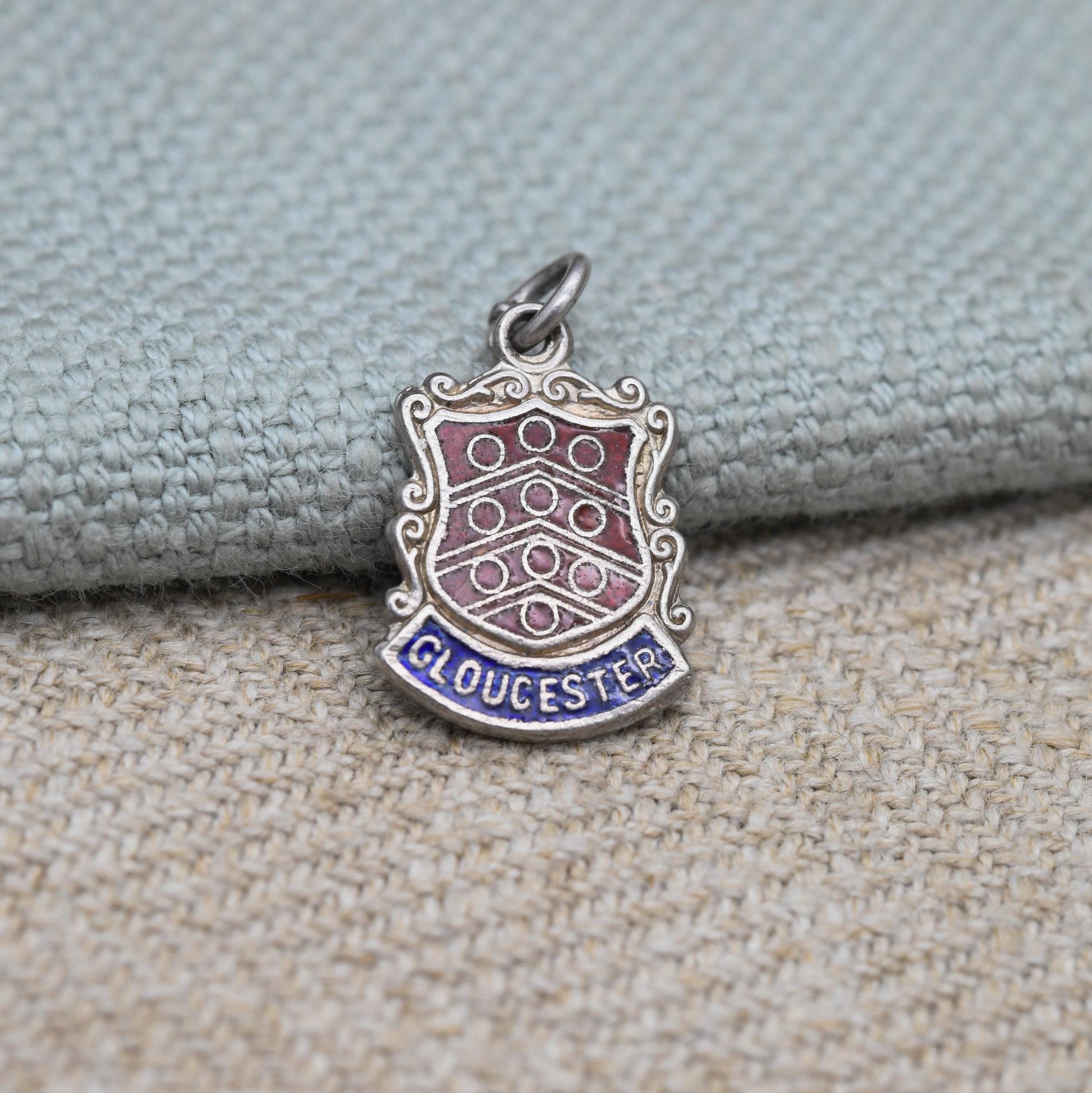Vintage Sterling Silver Gloucester Charm Pendant - England | Gloucester | Souvenir Gift for Charm Bracelet
