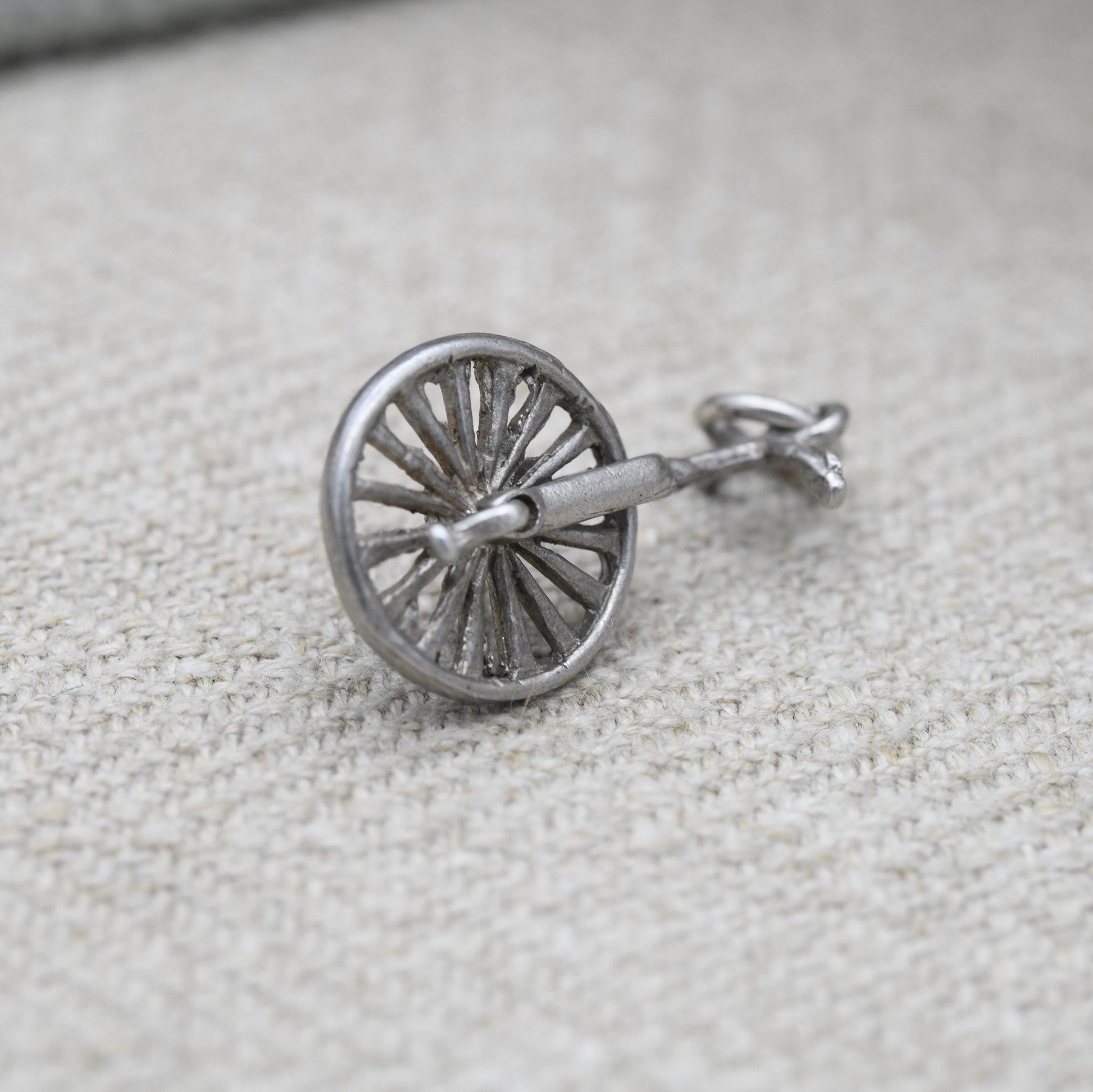 Vintage Sterling Silver Unicycle Charm Pendant - Bike | Cycling | Wheel | Moving | Charm Bracelet