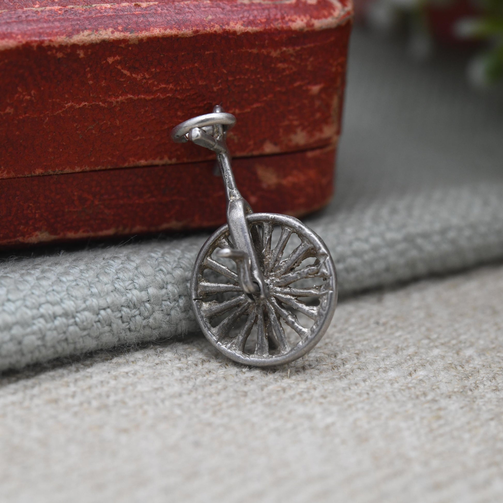 Vintage Sterling Silver Unicycle Charm Pendant - Bike | Cycling | Wheel | Moving | Charm Bracelet