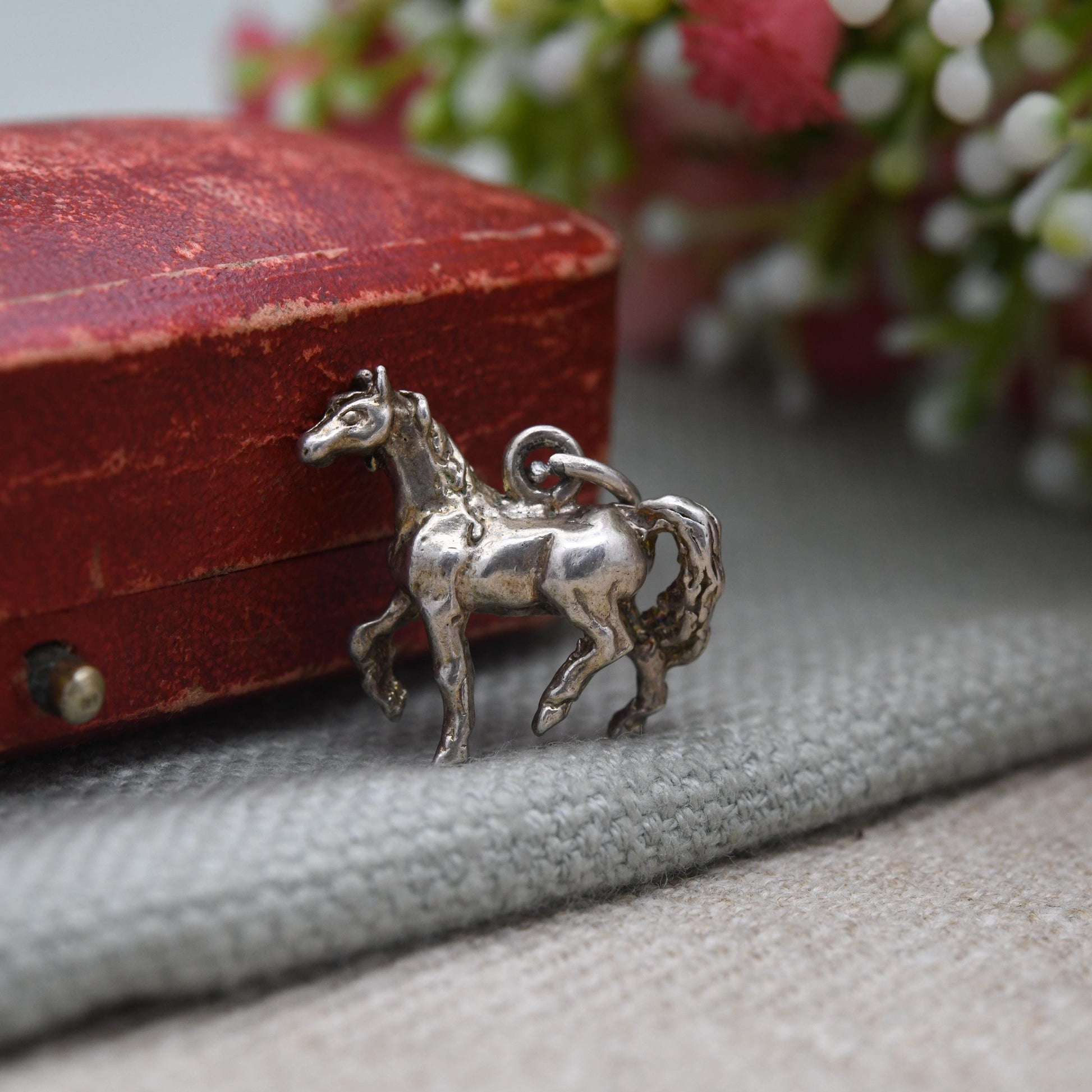 Vintage Sterling Silver Horse Charm Pendant - Novelty Detailed Animal Jewellery | Horse Girl Gift | Nature Lover Charm Bracelet Necklace