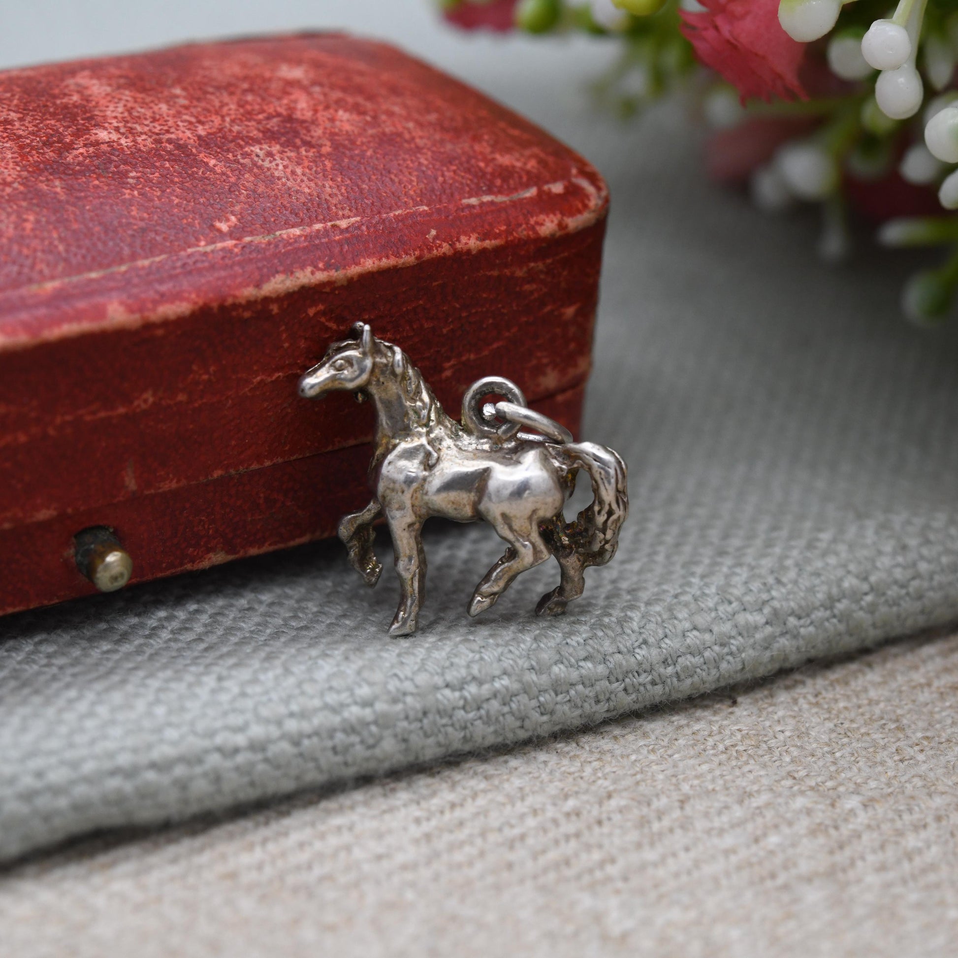 Vintage Sterling Silver Horse Charm Pendant - Novelty Detailed Animal Jewellery | Horse Girl Gift | Nature Lover Charm Bracelet Necklace