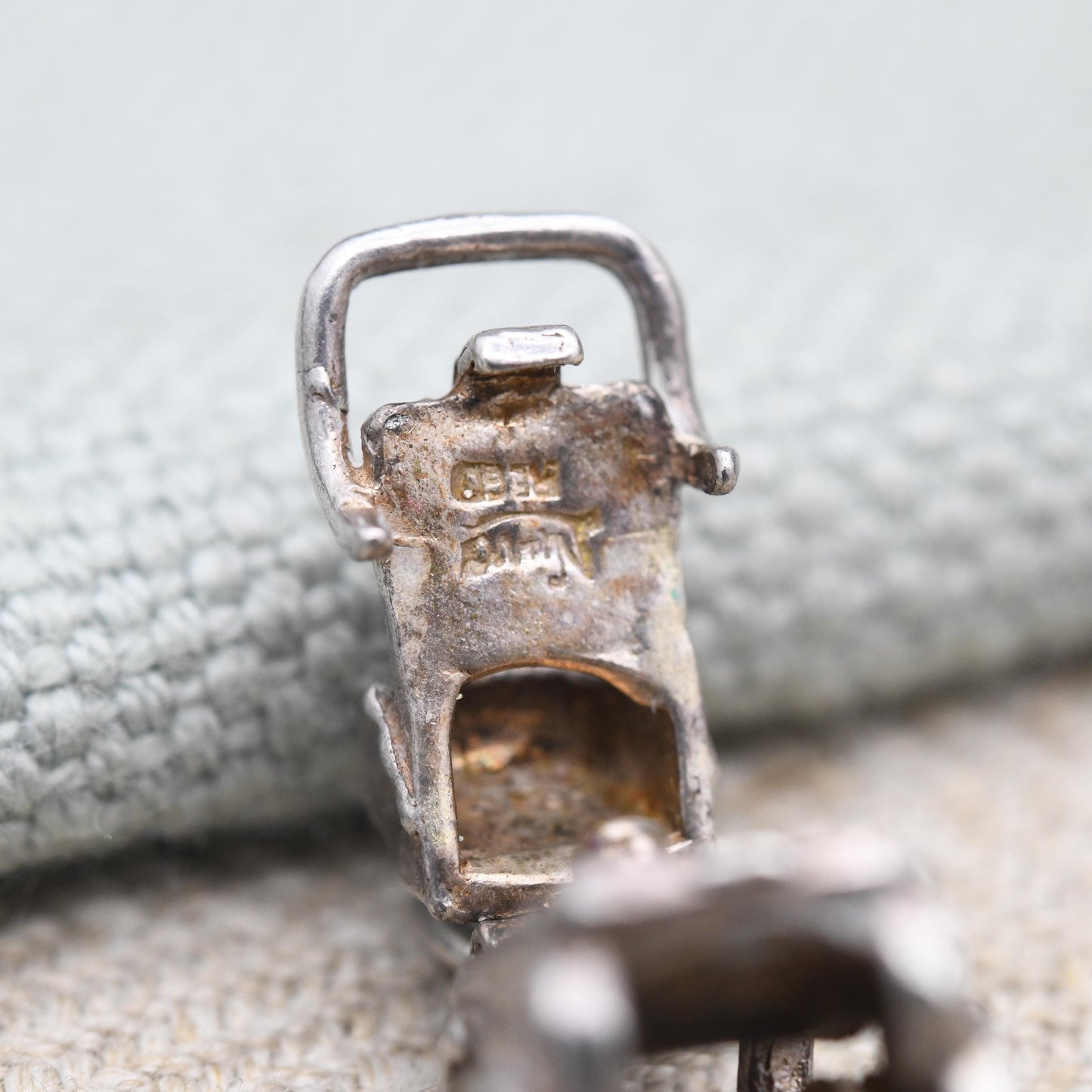 Vintage Nuvo Sterling Silver Pram Charm Opening to Reveal a Baby - Antique Style Pushchair Pendant | Gift for Charm Bracelet Necklace Stack