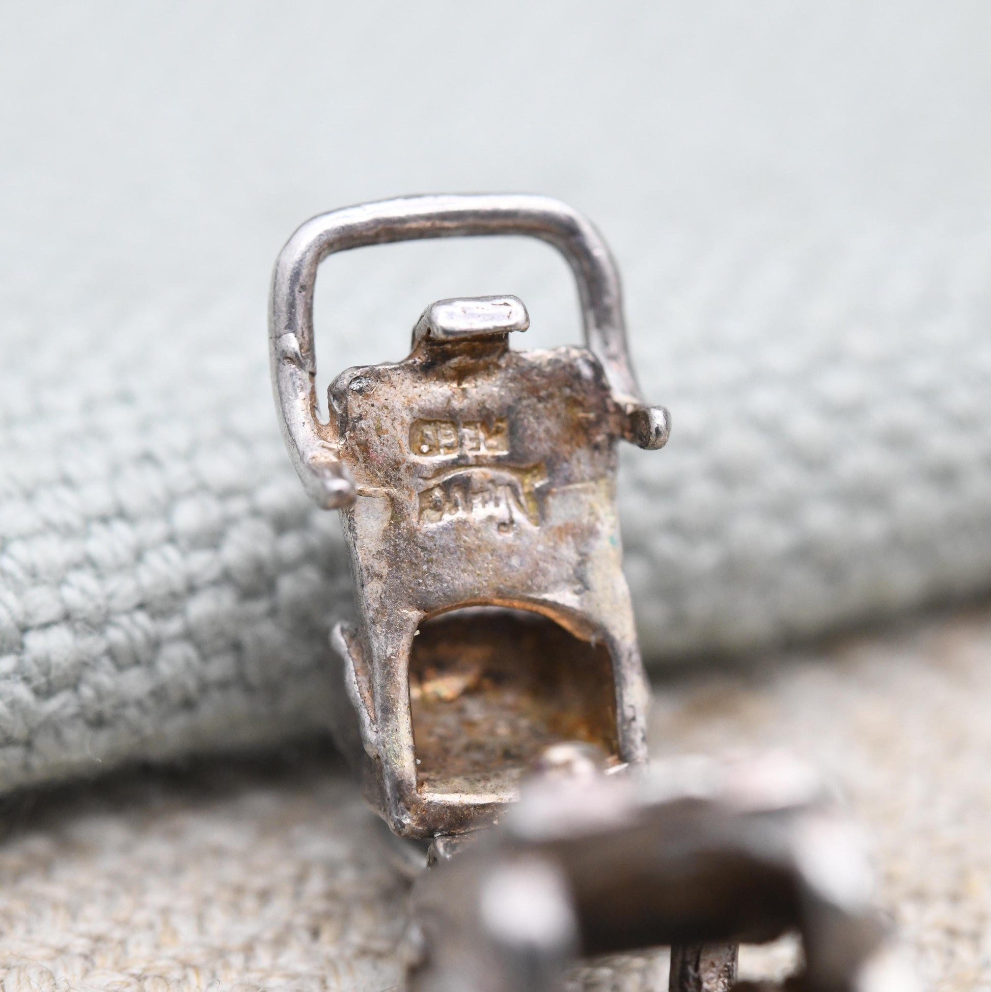 Vintage Nuvo Sterling Silver Pram Charm Opening to Reveal a Baby - Antique Style Pushchair Pendant | Gift for Charm Bracelet Necklace Stack
