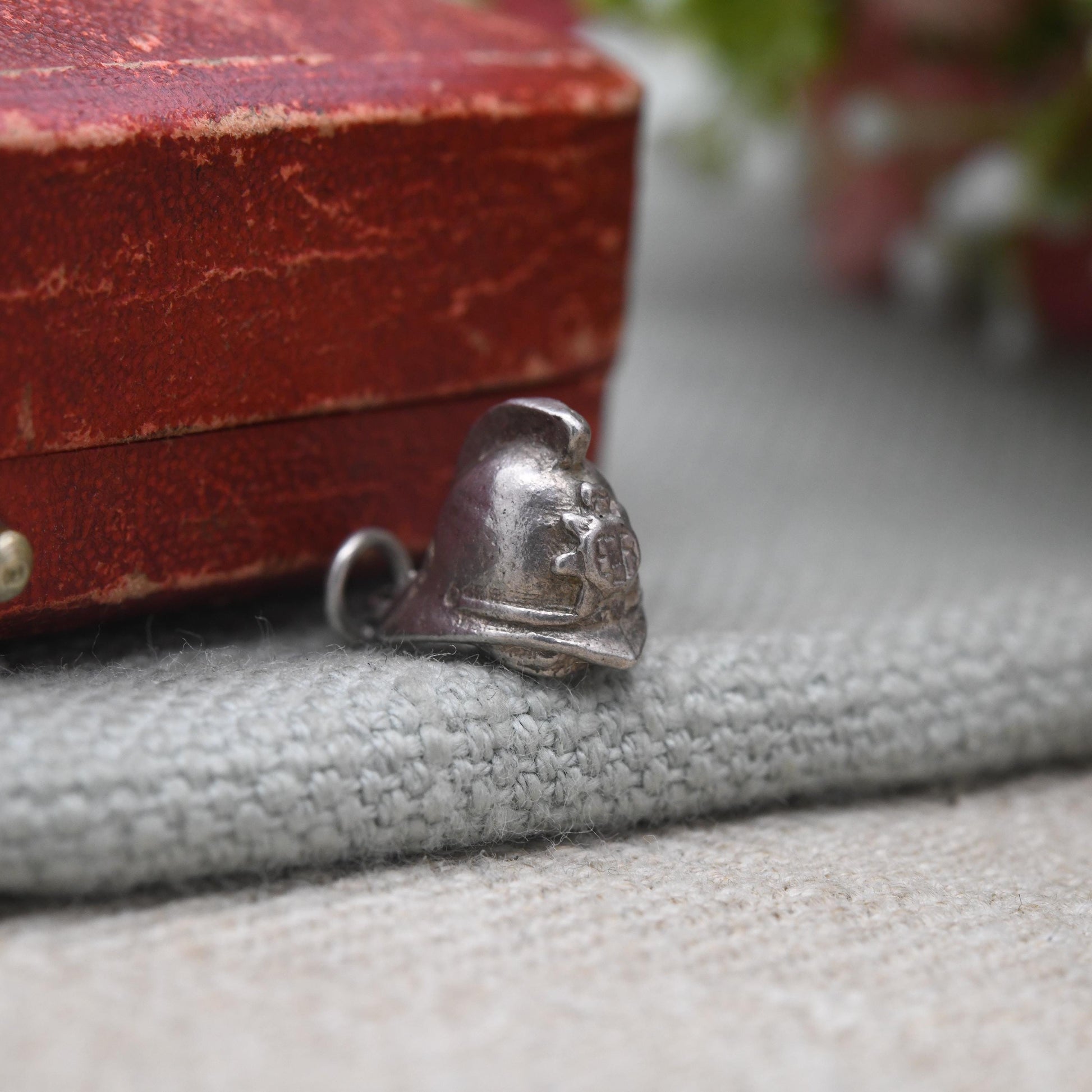 Vintage Sterling Silver Firefighters Helmet Charm Pendant - Fireman | Hat | Souvenir Gift for Charm Bracelet