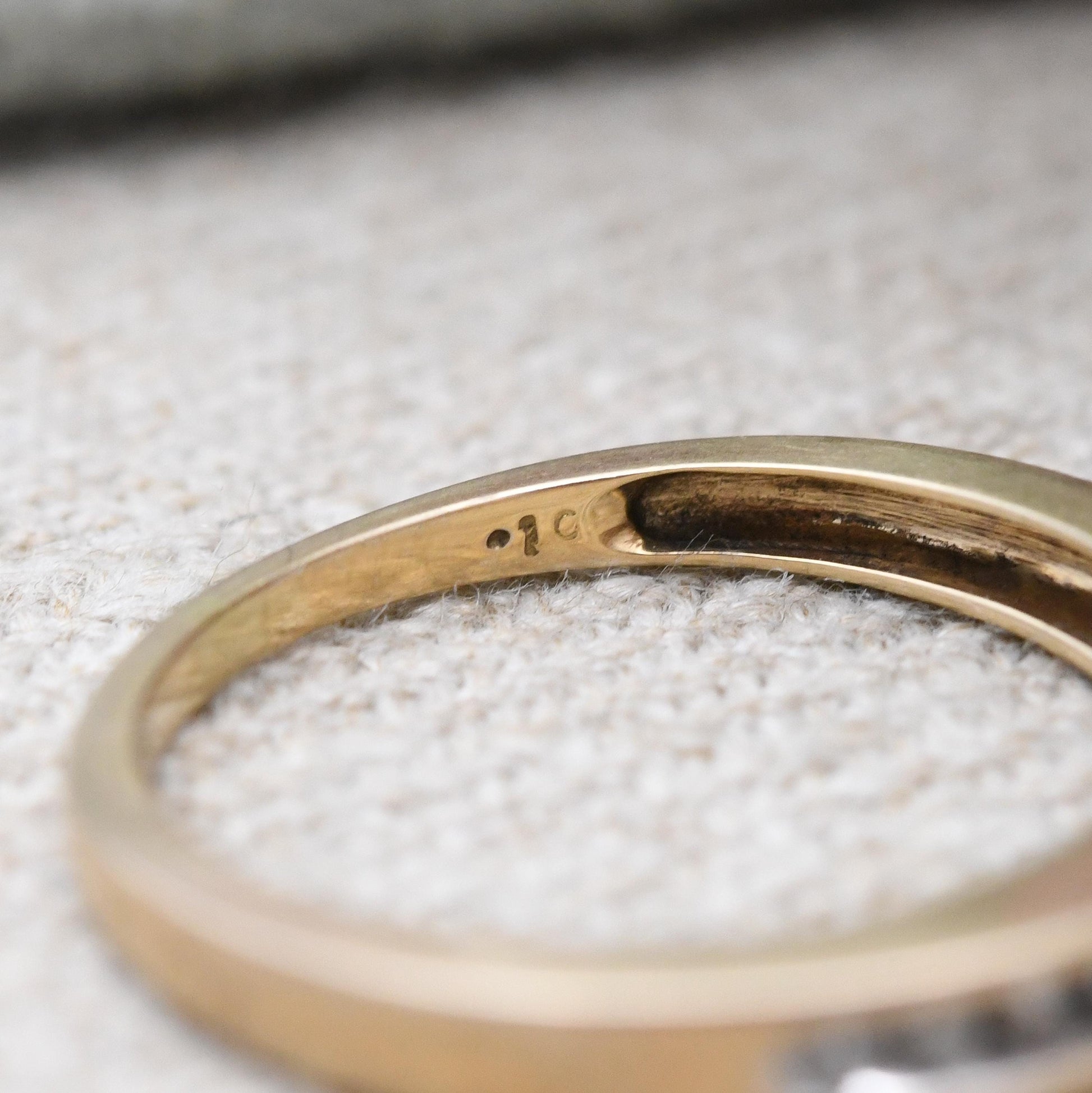 Vintage 9ct Gold and Diamond Half Eternity Ring .10 Carats 10 Points - Flush Stones Half Hoop Diamond Stack | UK Size - L | US Size - 5 3/4