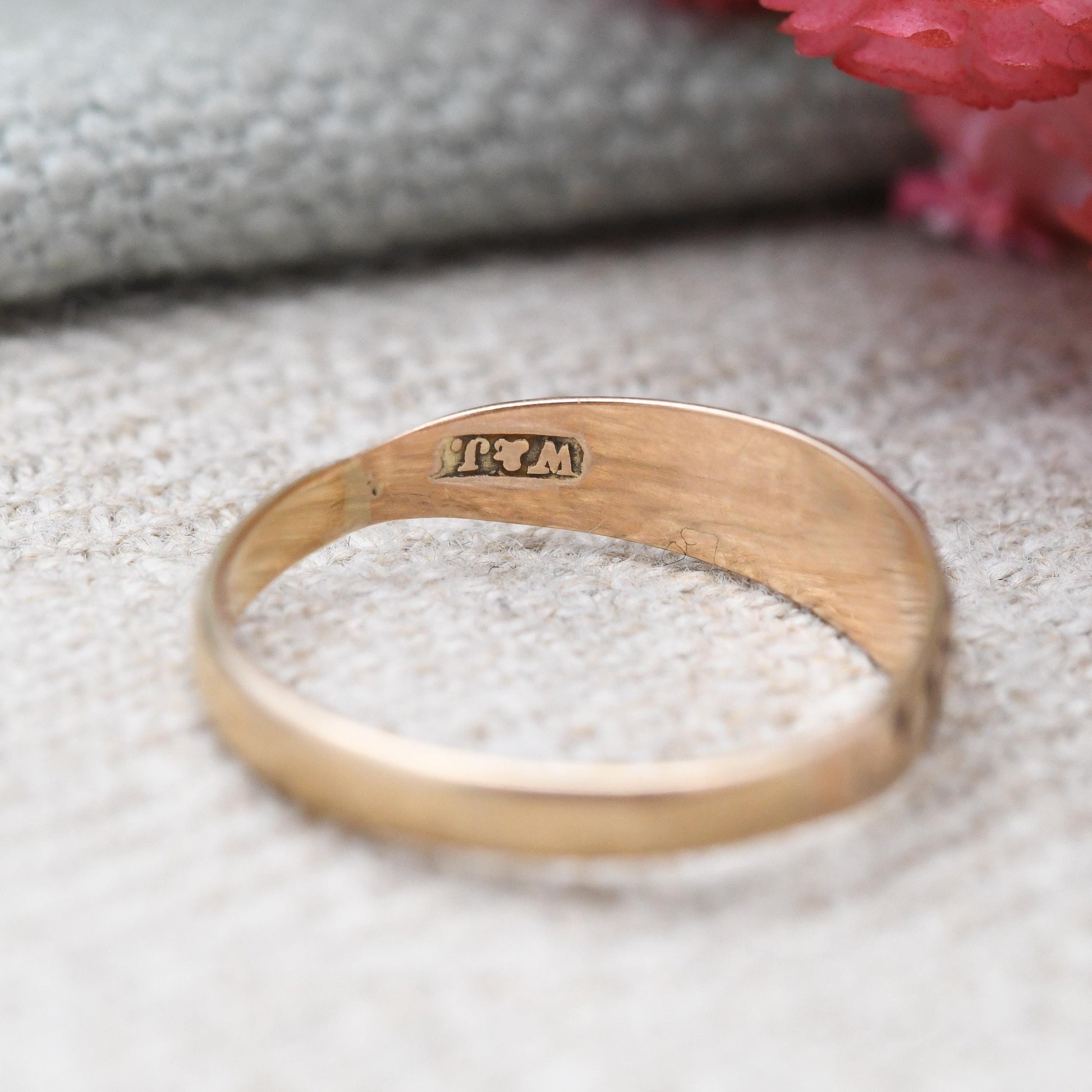 Antique Victorian 9ct Gold Mizpah Ring W&JS - for Restoration Missing a Gemstone | UK Size - L | US Size - 6