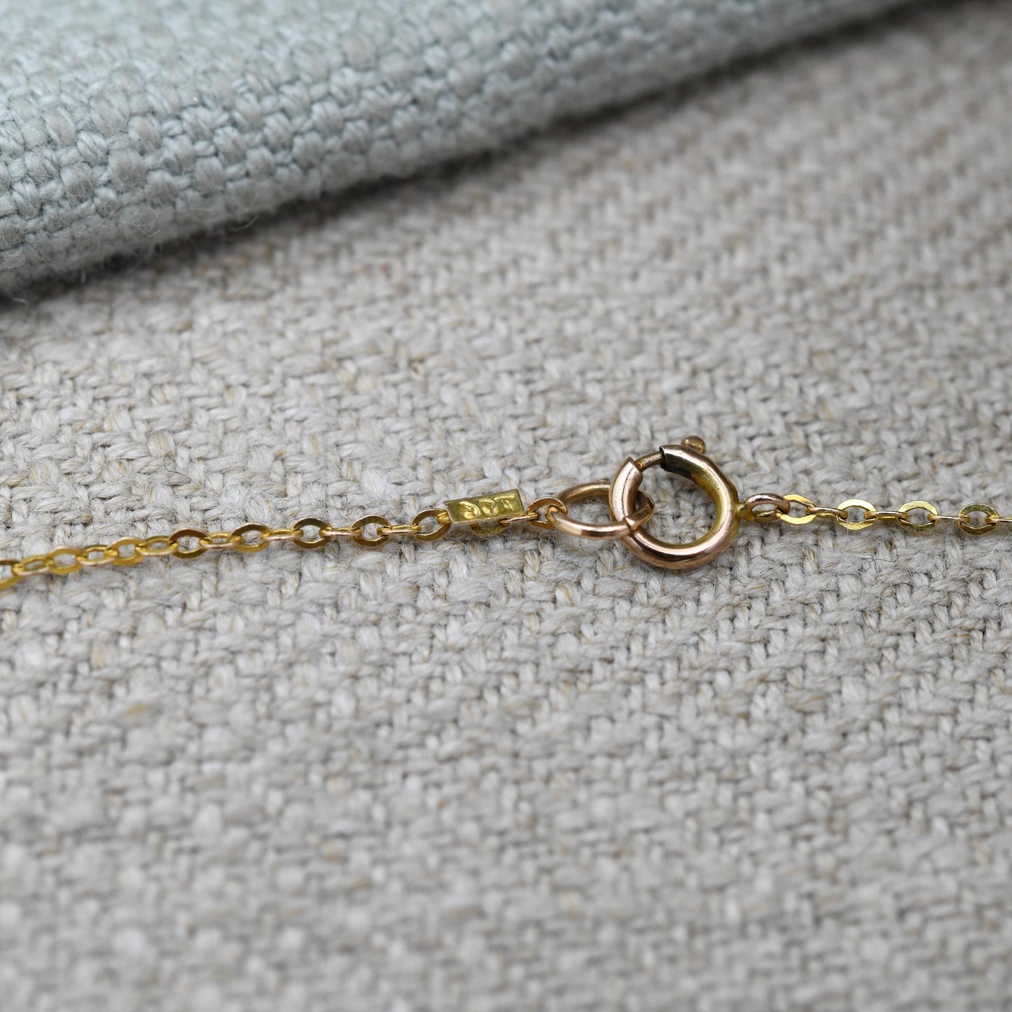 Antique Edwardian 9ct Gold Pendant Necklace with Blue Paste Stones and Faux Pearls - Integral Drop | Delicate Gold Jewellery Gift | c. 1910s